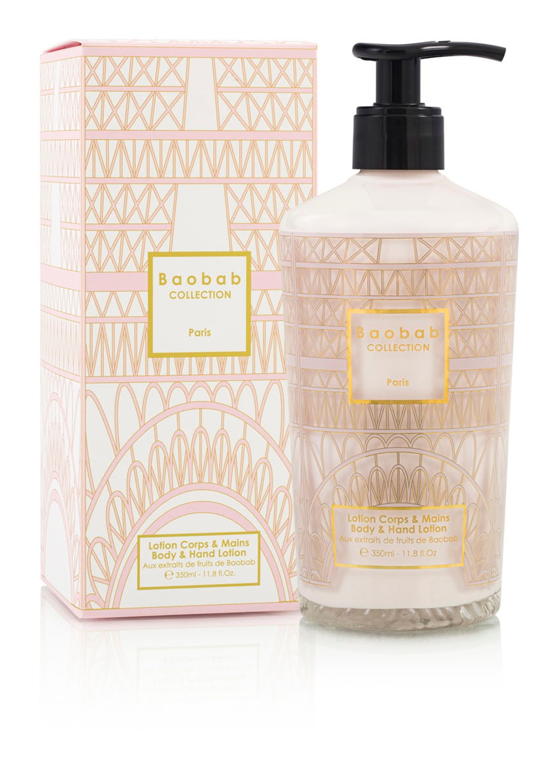 Baobab Collection Paris body- & handlotion 350 ml  - voorkant lichtroze