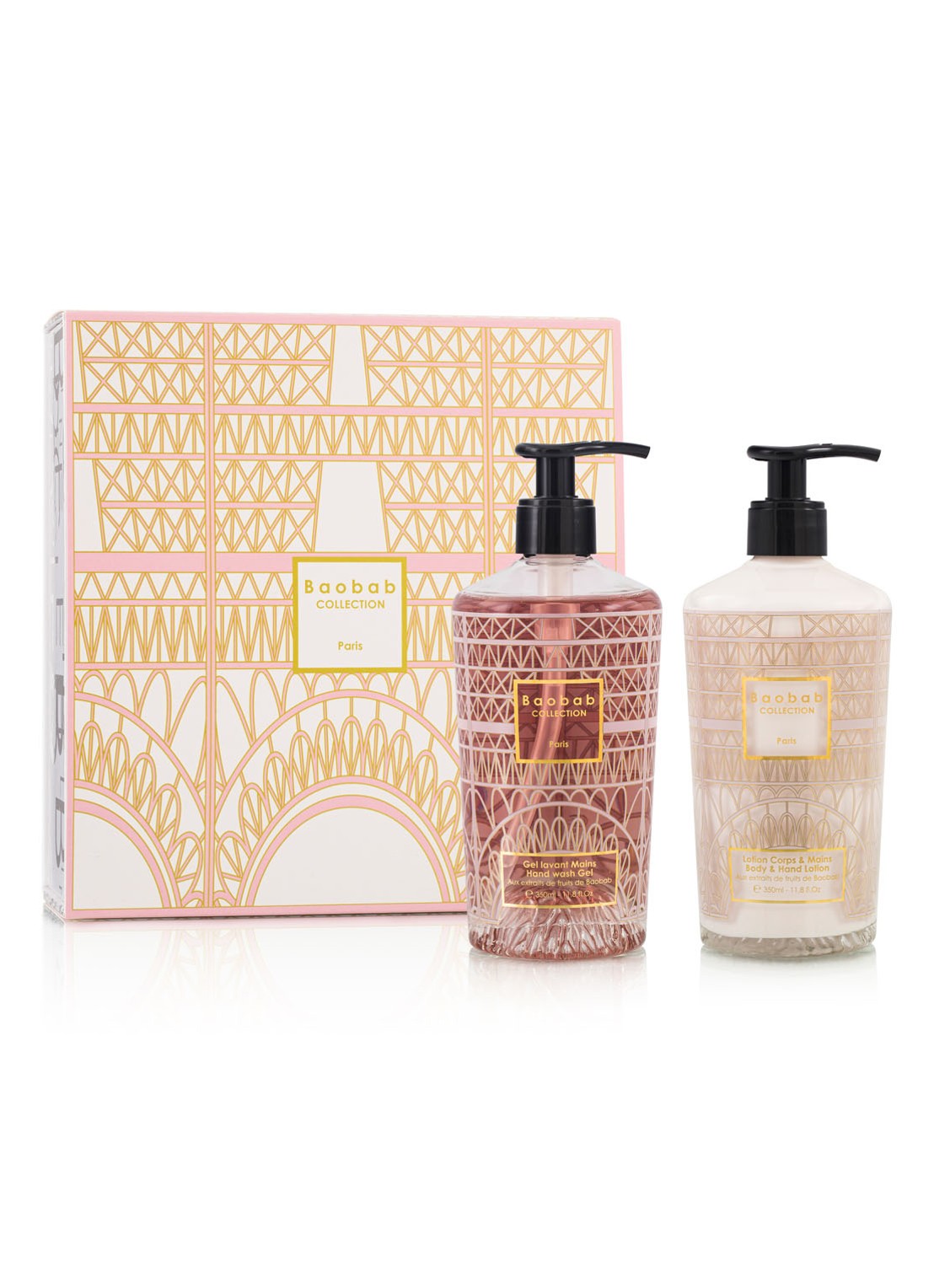 Baobab Collection Paris handzeep en handlotion - handverzorgingsset - voorkant roze
