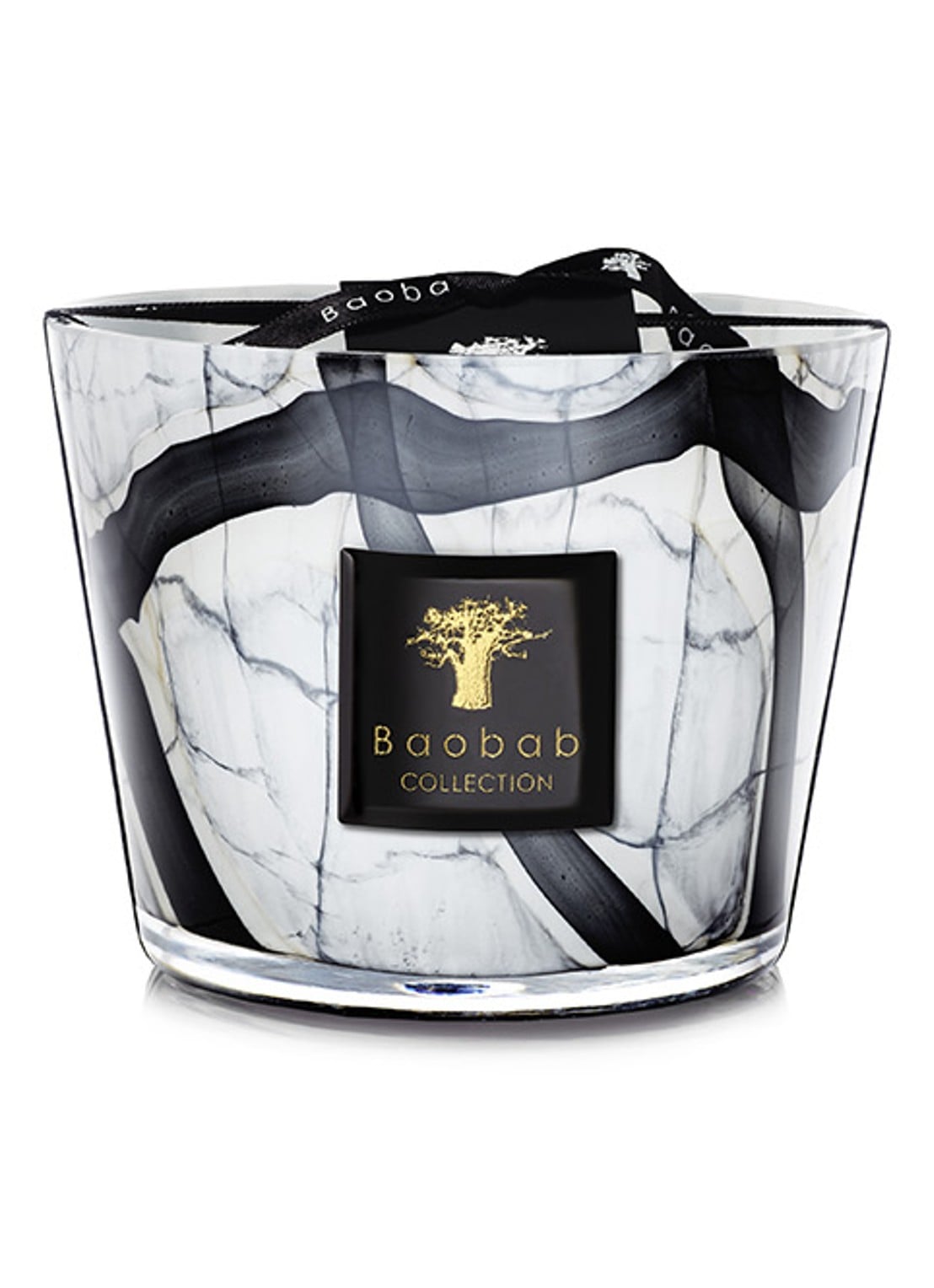 Baobab Collection Stones Marble Max 10 geurkaars 500 gram - voorkant donkergrijs