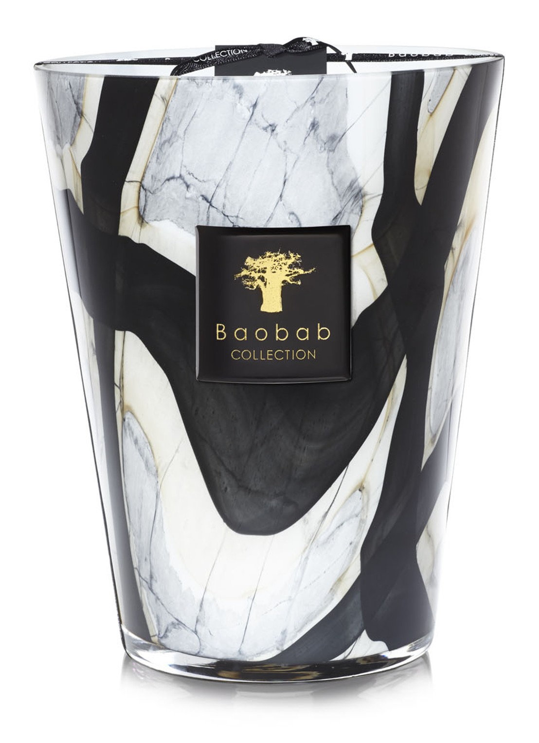 Baobab Collection Stones Marble Max 24 geurkaars 3 kg - voorkant donkergrijs