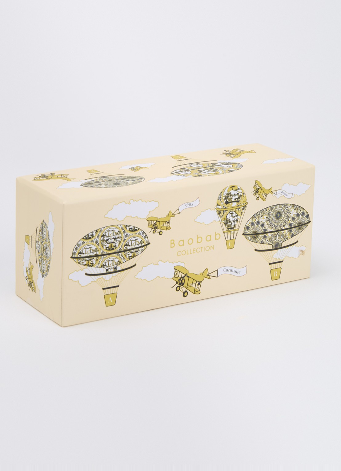Baobab Collection Trio Travel Limited Christmas Edition geurkaars 80 gram set van 3 - voorkant 2 goud