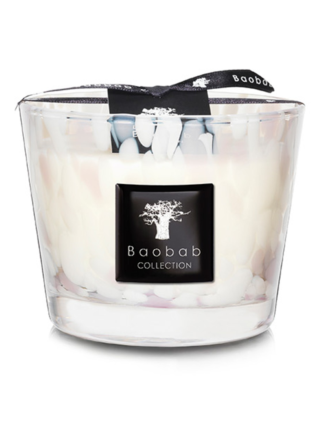 Baobab Collection White Pearls Max 10 geurkaars 500 gram - voorkant gebroken wit