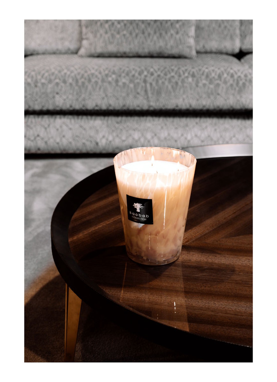 Baobab Collection White Pearls Max 24 geurkaars 3 kg - voorkant 2 creme