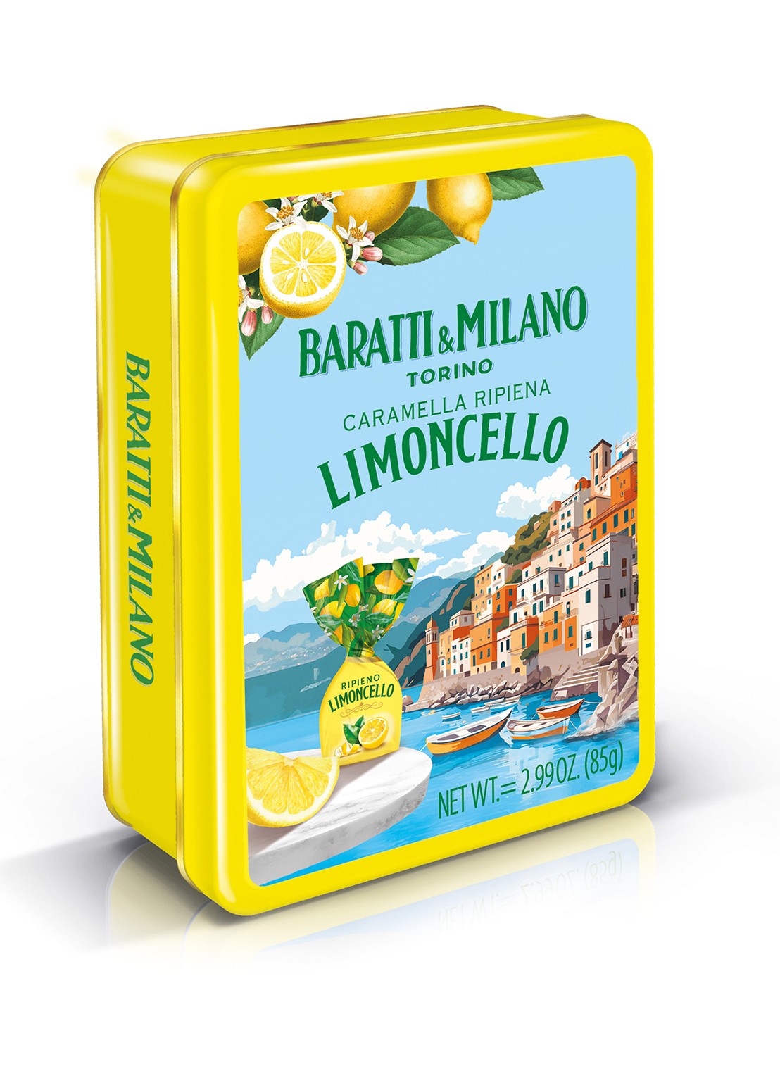 Baratti & Milano Limoncello snoep in blik 85 gram - voorkant undefined
