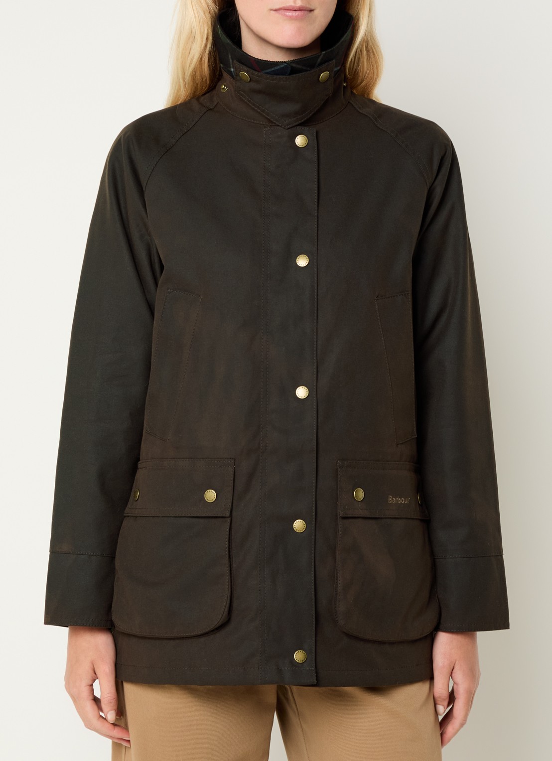 Barbour Acorn parka met steekzakken - detail paars
