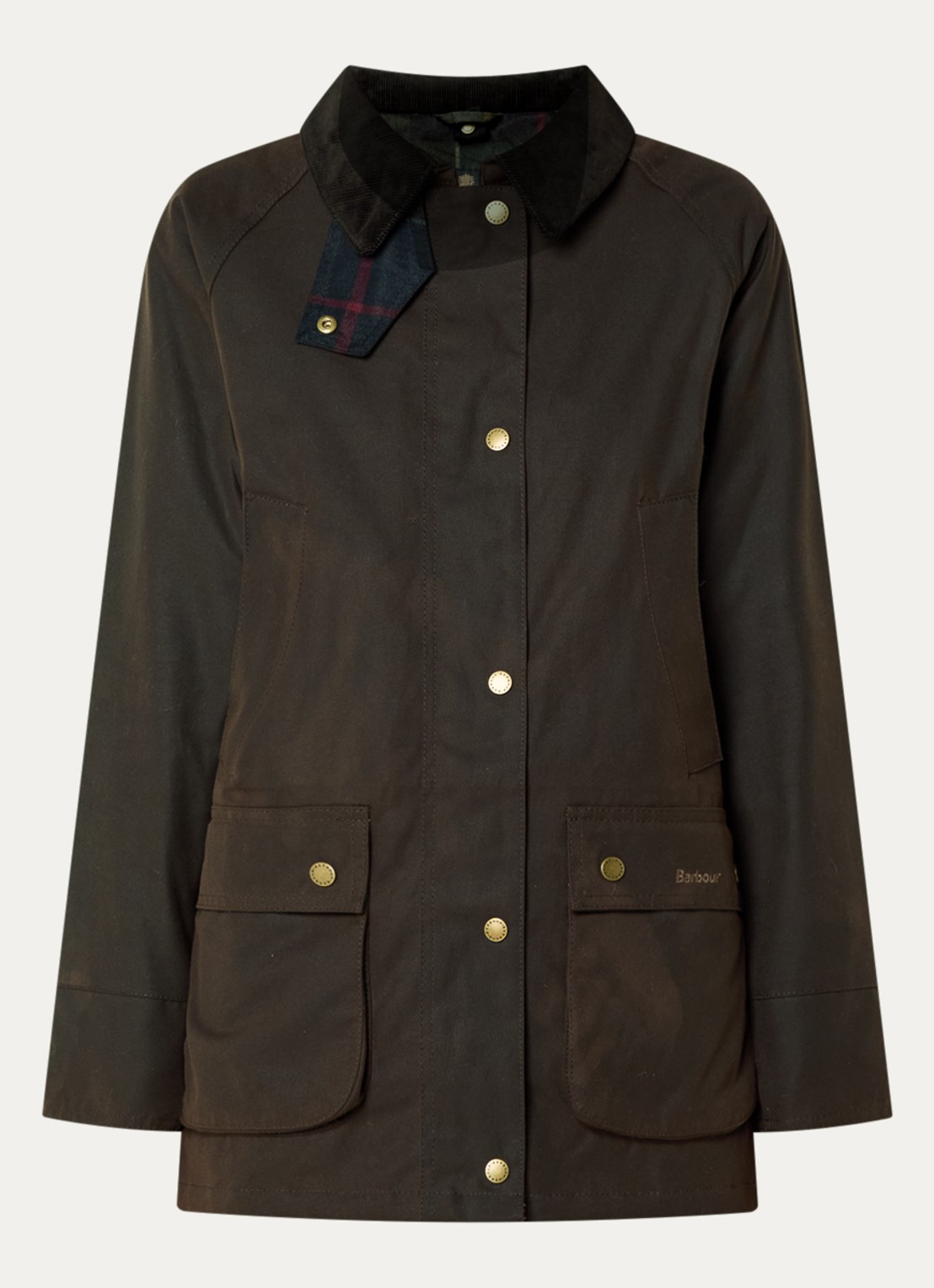 Barbour Acorn parka met steekzakken - voorkant 3 paars