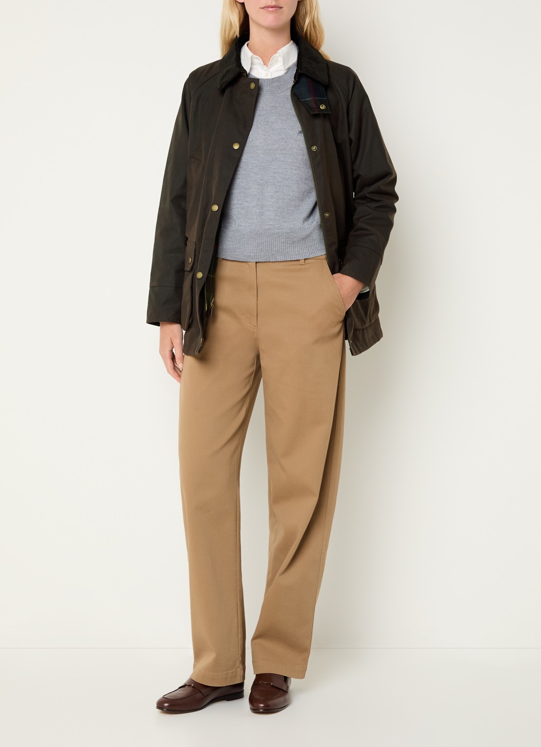 Barbour Acorn parka met steekzakken - voorkant 4 paars