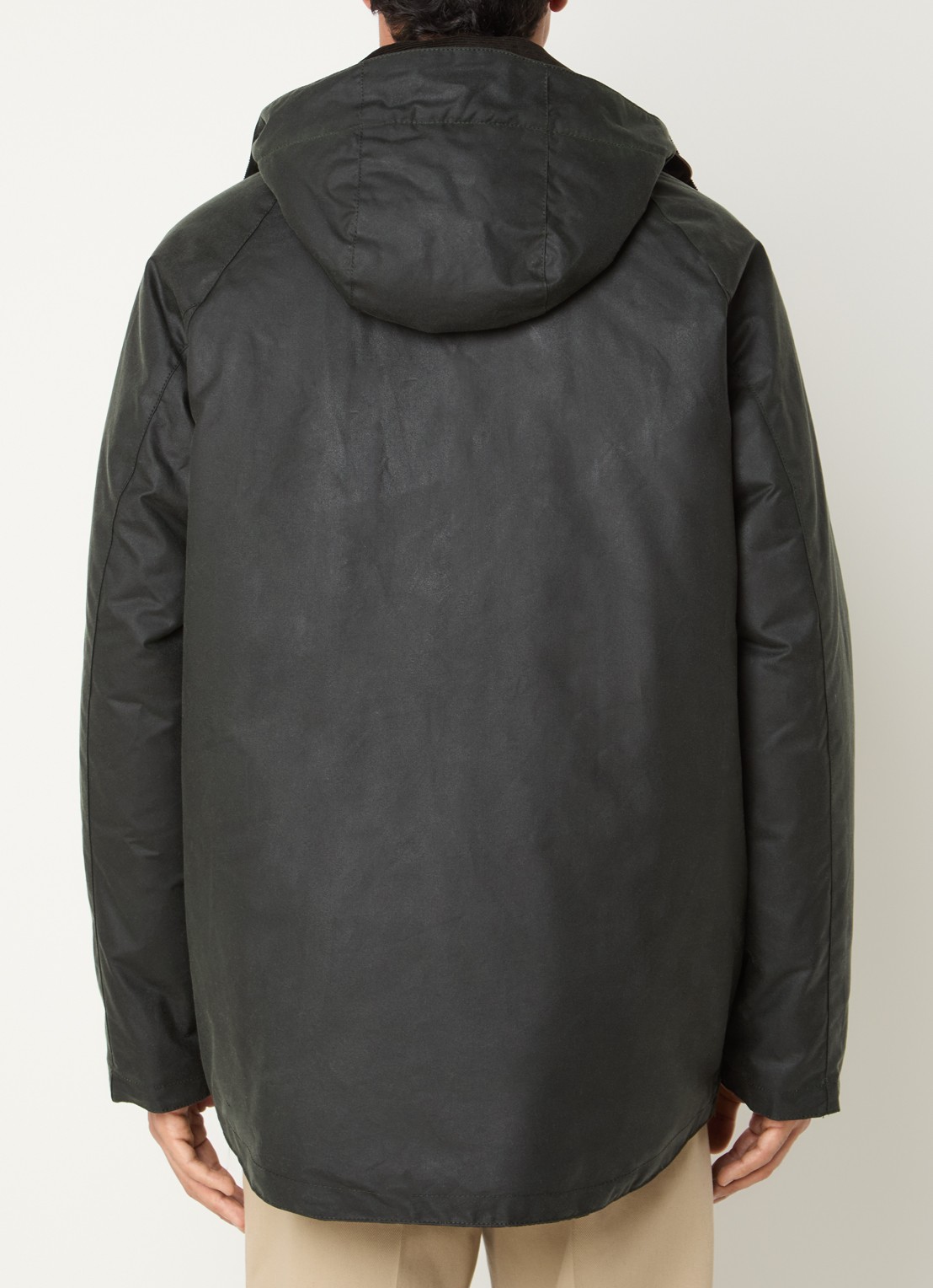 Barbour Beaufort gewatteerde parka met afneembare capuchon en klepzakken - achterkant 4 donkergroen