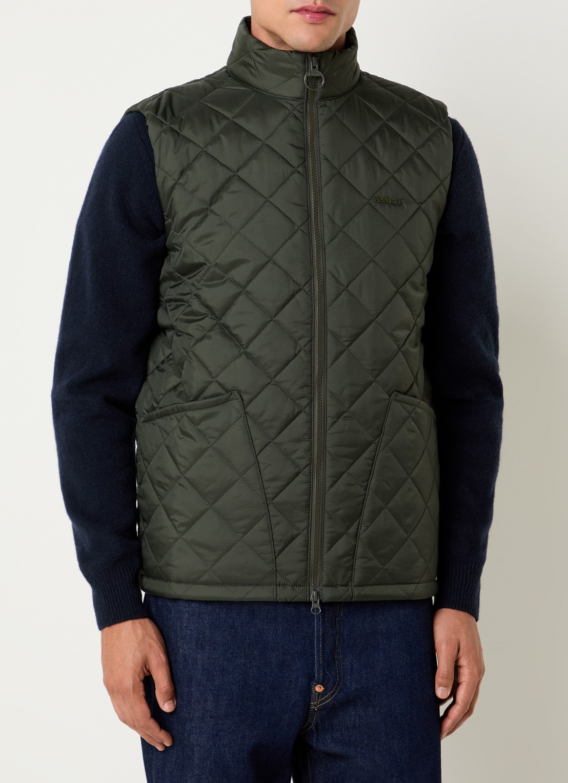 Barbour Bodywarmer met opgestikte zakken - detail groen