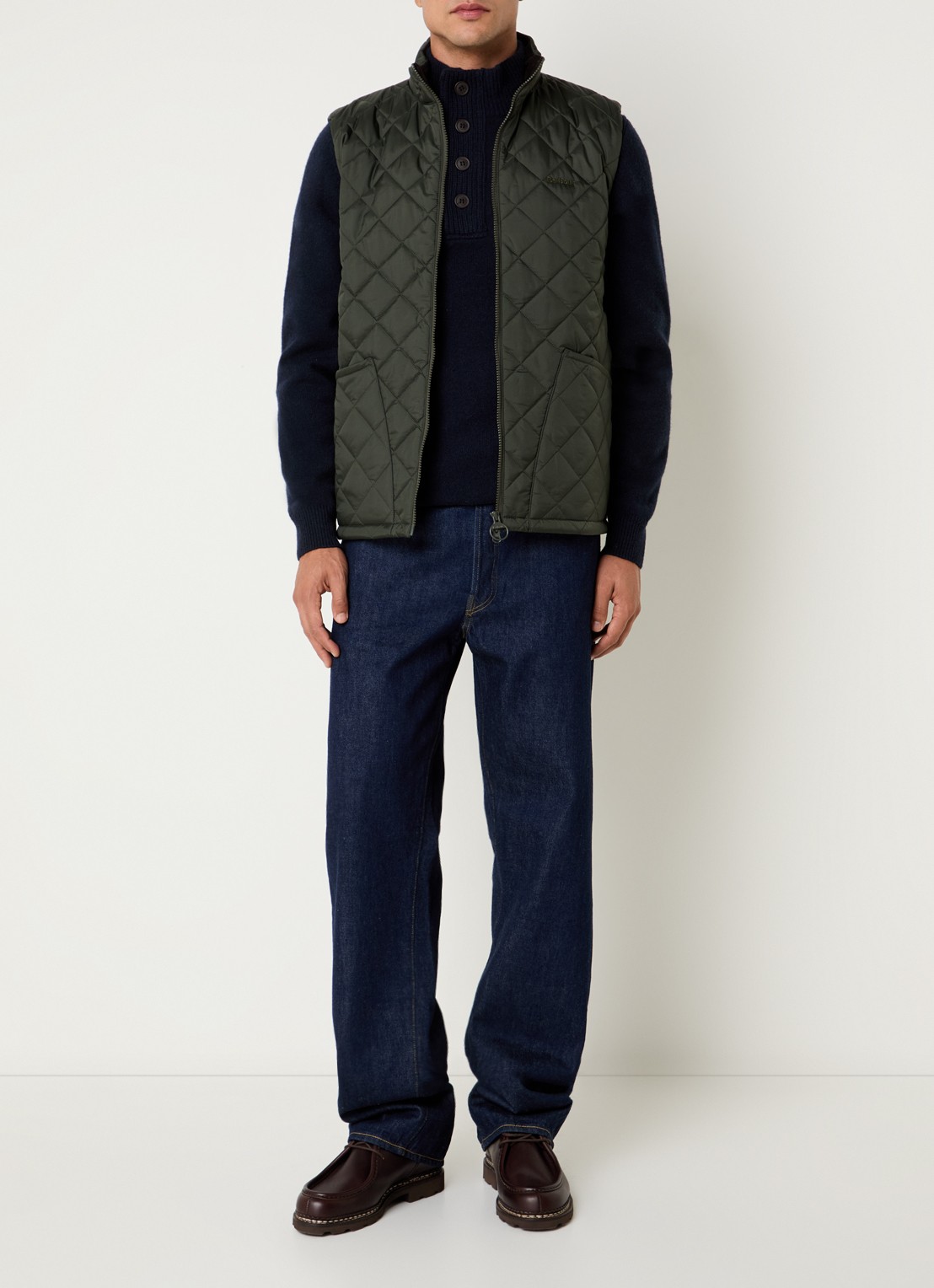 Barbour Bodywarmer met opgestikte zakken - voorkant 4 groen