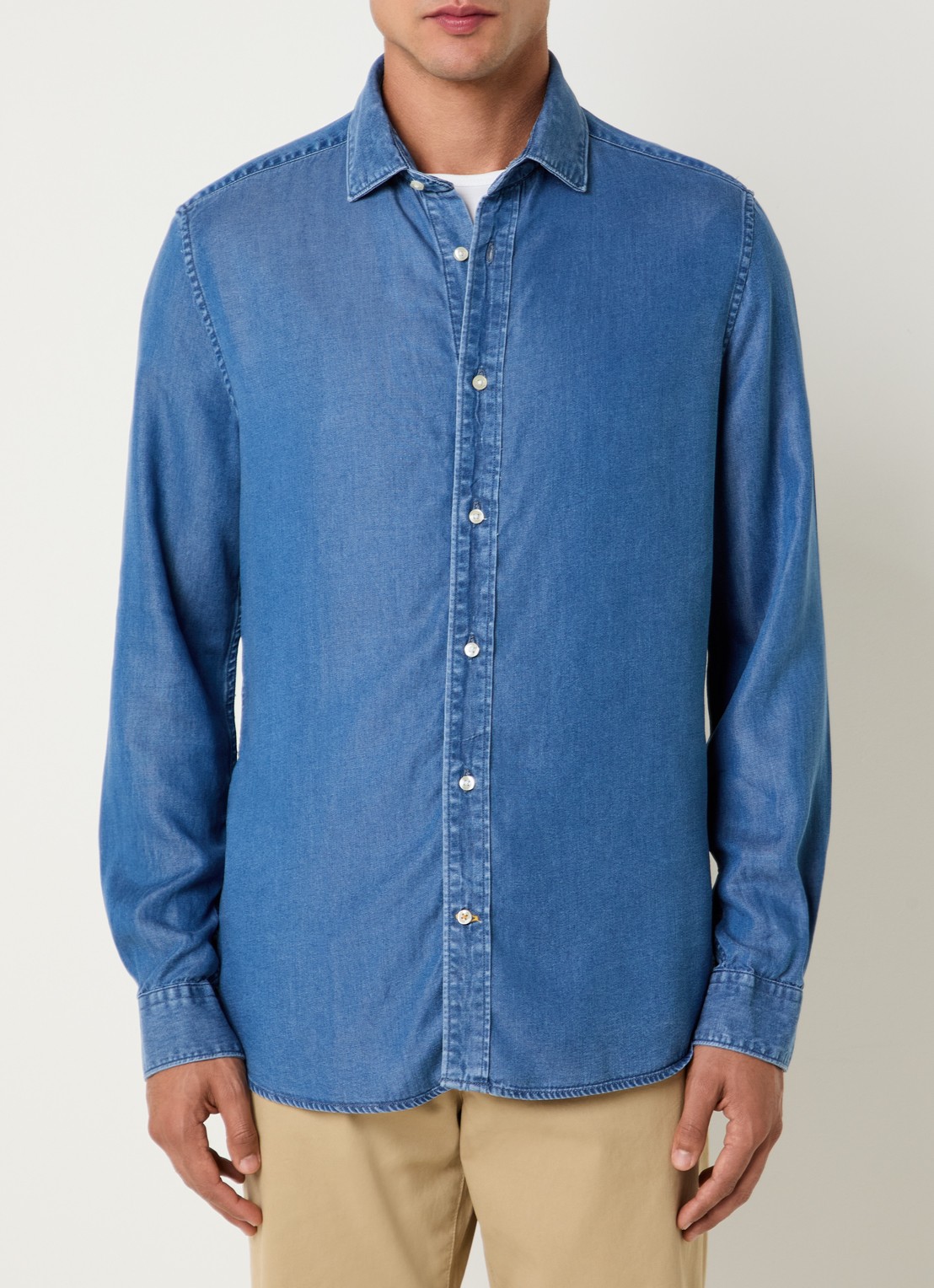 Barbour Burnett overhemd van denim - detail 4 blauw