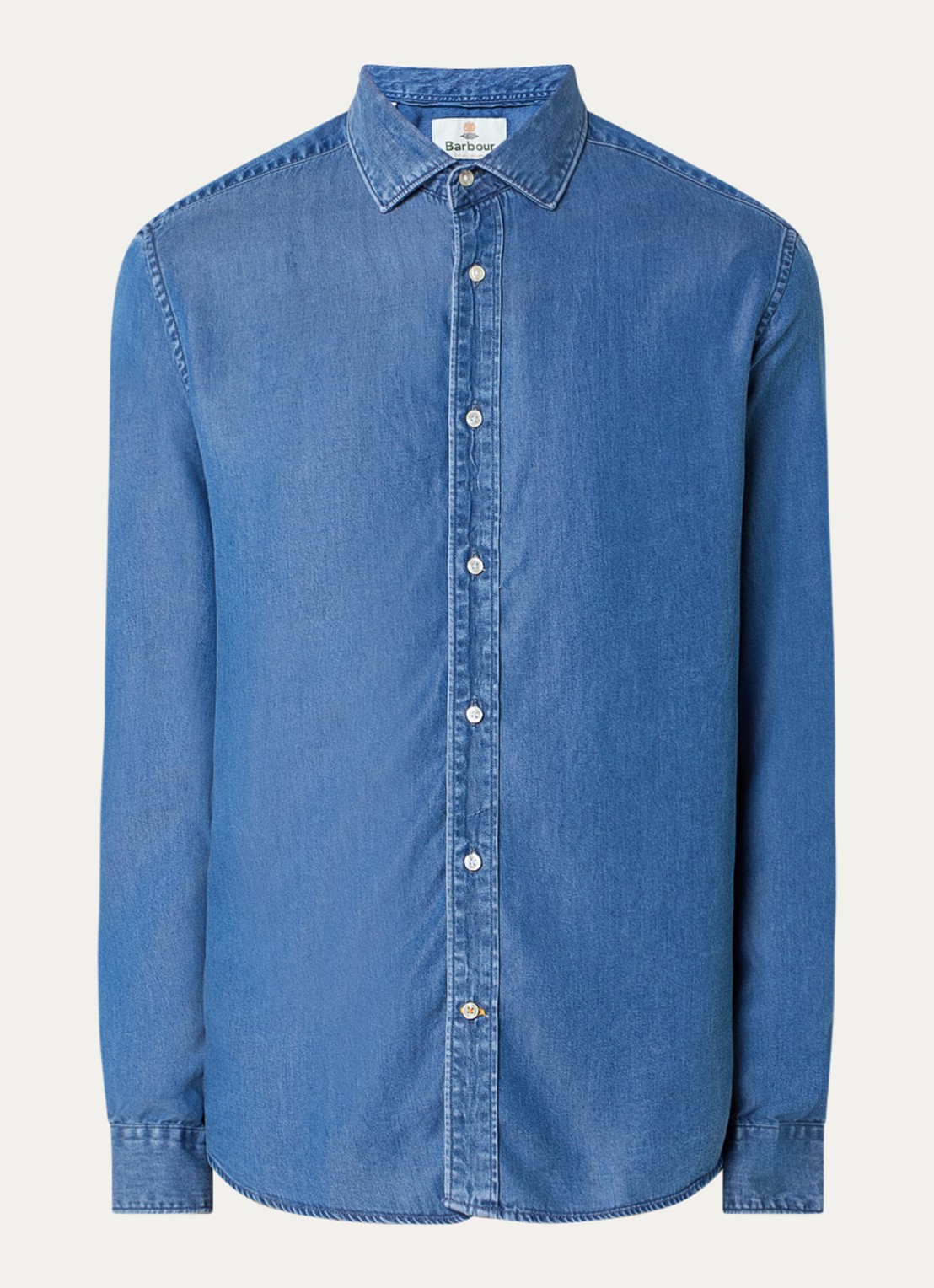 Barbour Burnett overhemd van denim - voorkant 2 blauw