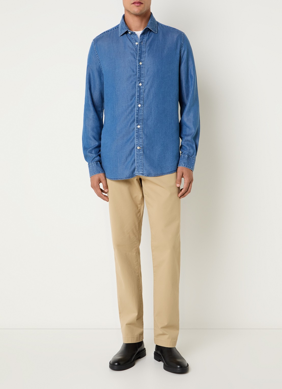 Barbour Burnett overhemd van denim - voorkant 3 blauw