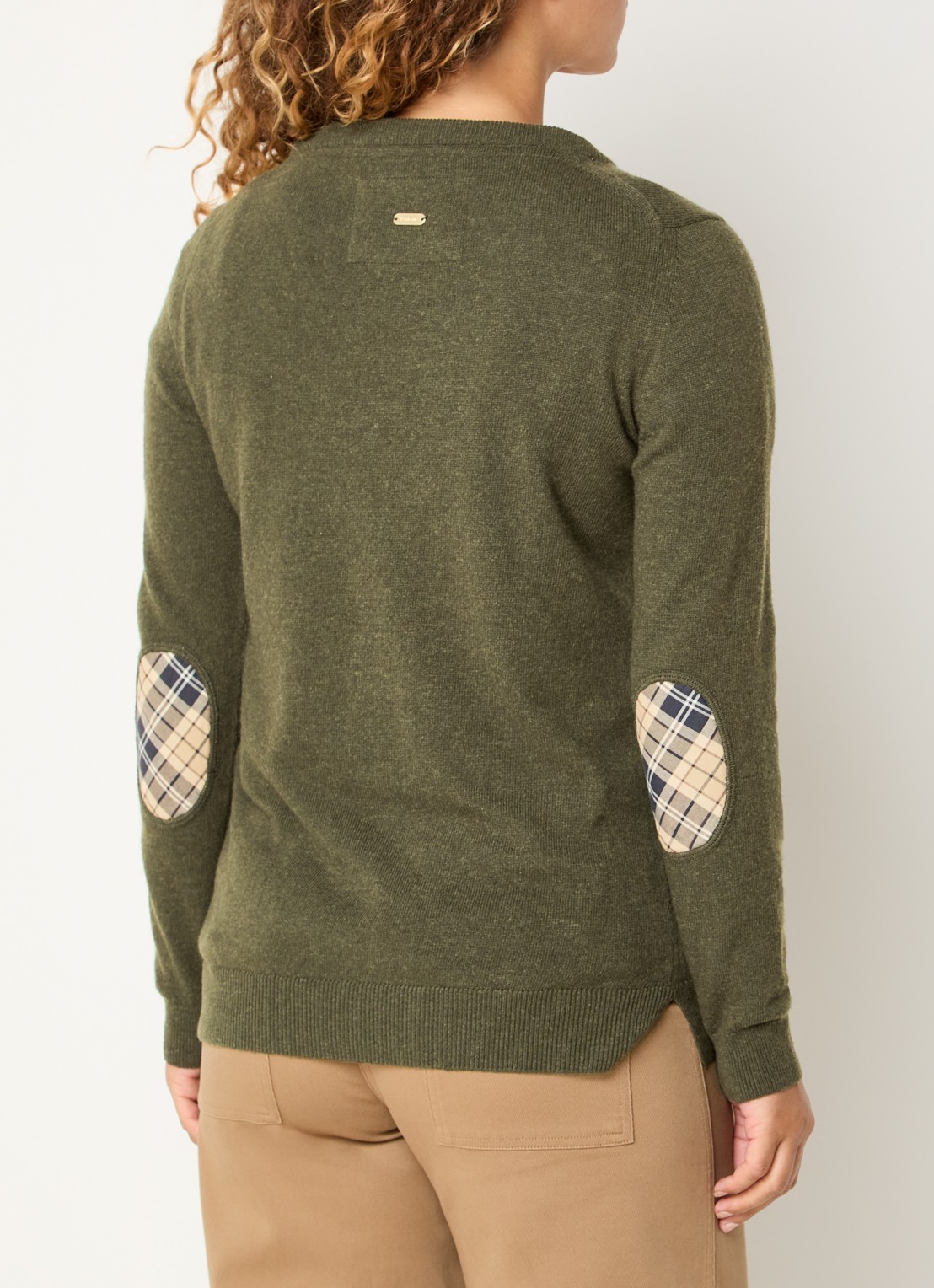 Barbour Fijngebreide pullover - achterkant 4 olijfgroen