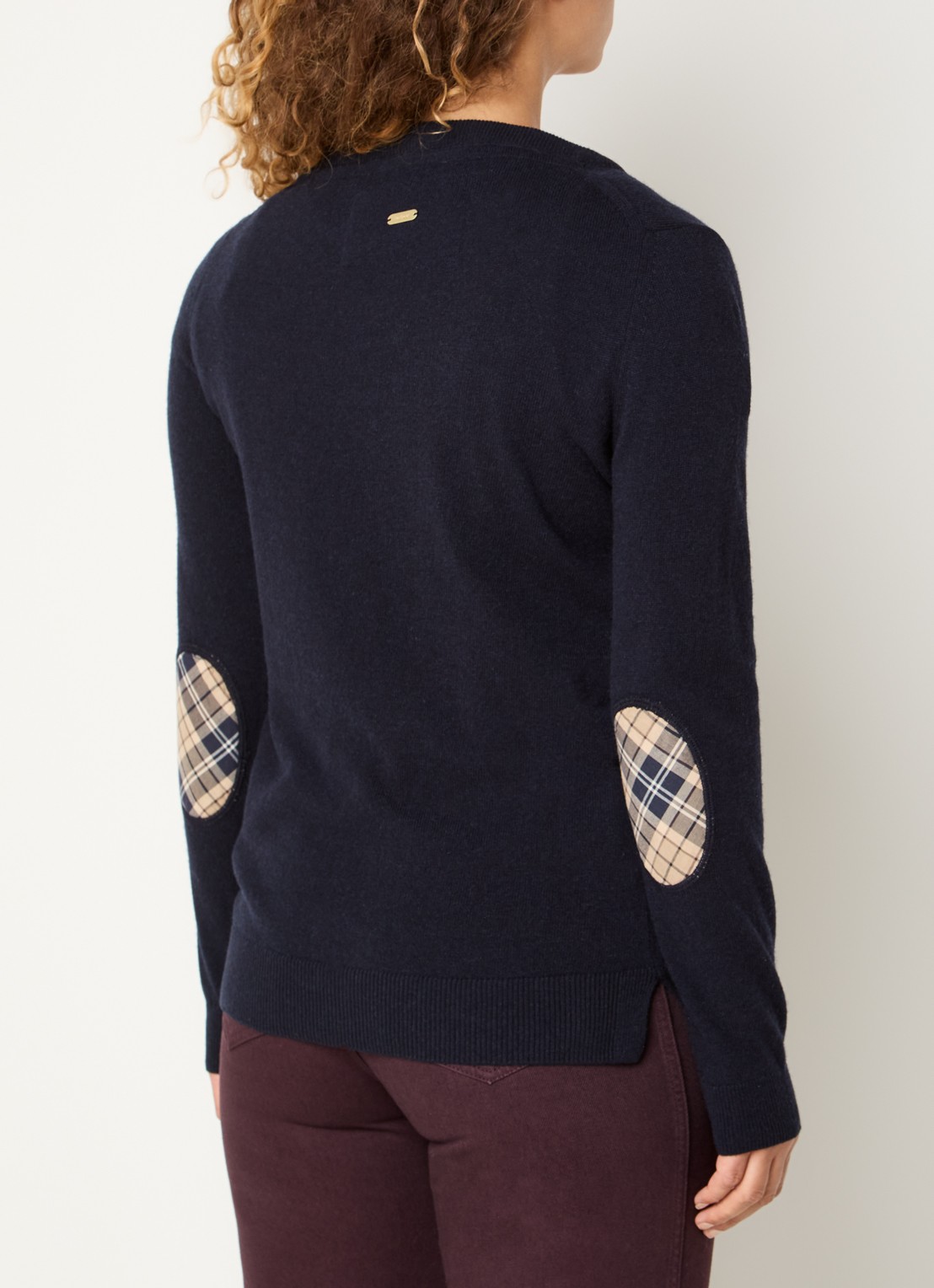 Barbour Fijngebreide pullover - achterkant 2 donkerblauw