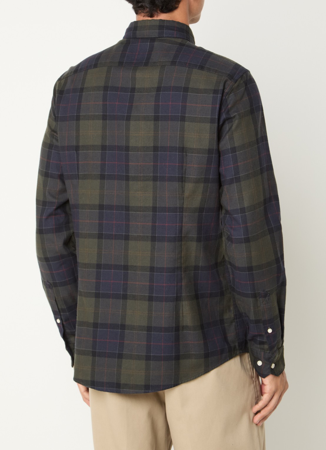 Barbour Fortrose regular fit overhemd met ruitdessin - achterkant 2 donkergroen