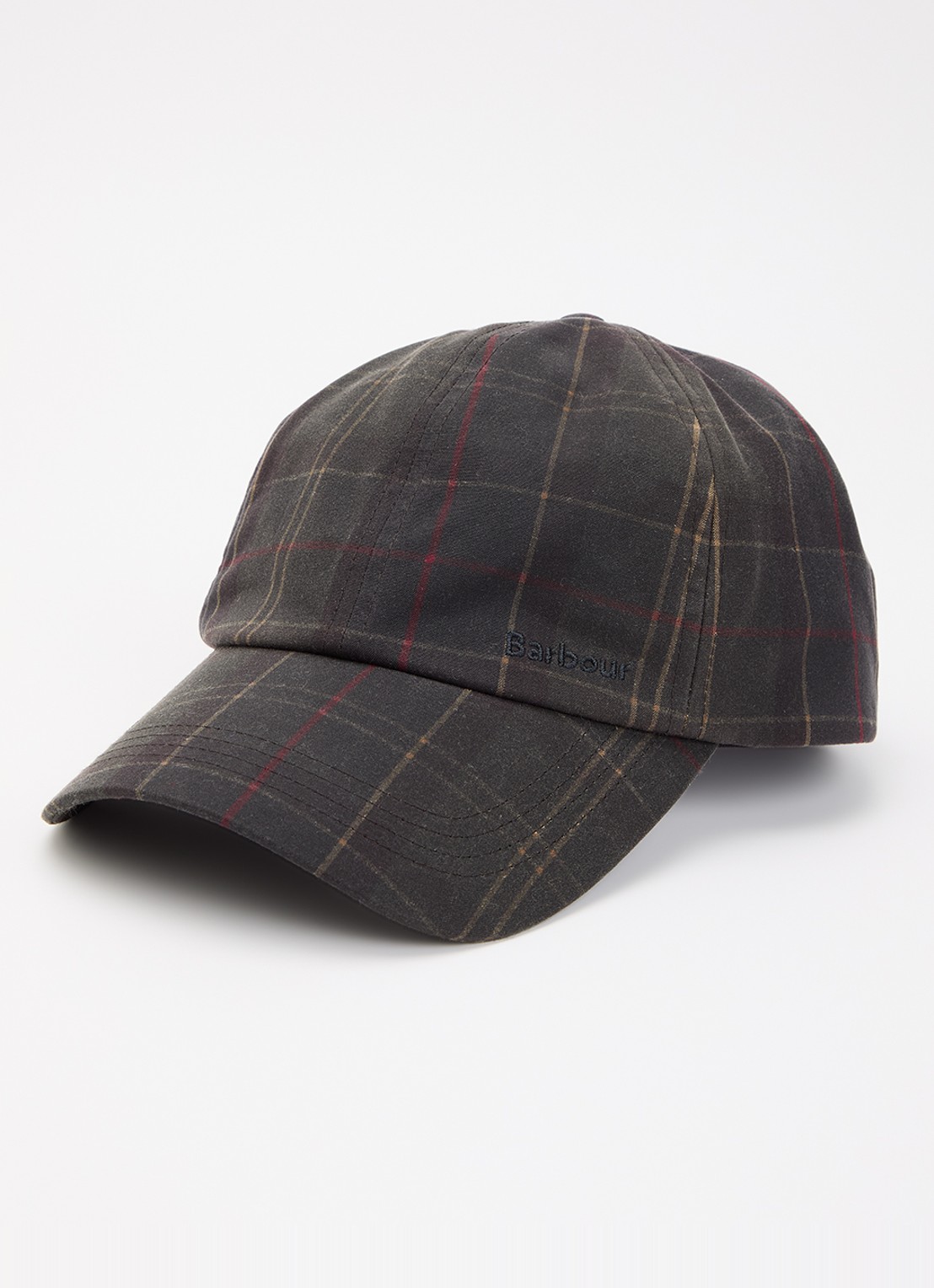 Barbour Hayden tartan pet met ruitdessin  - voorkant 2 donkergroen