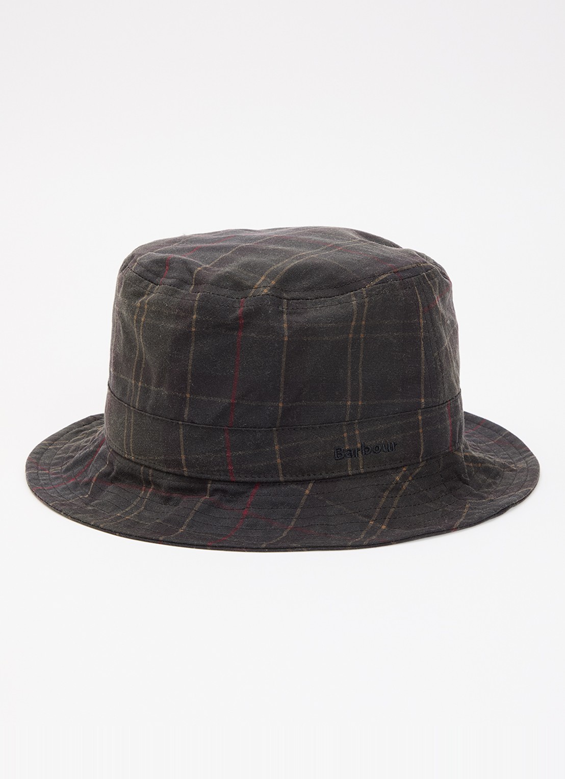 Barbour Haydon tartan bucket hoed met ruitdessin  - voorkant 2 donkergroen