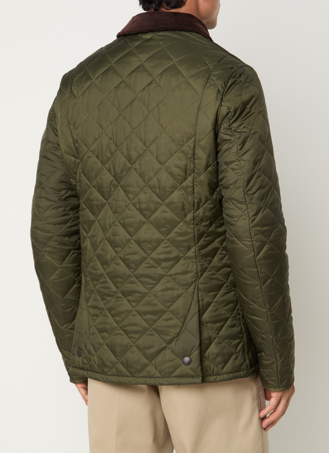 Barbour Heritage Liddesdale barn jack met quilt patroon - achterkant 2 olijfgroen