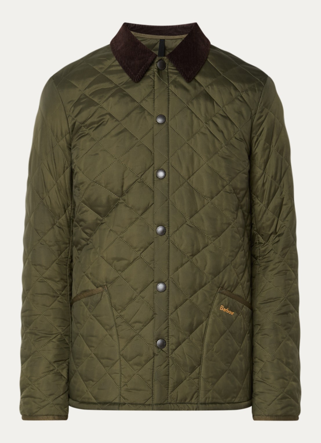 Barbour Heritage Liddesdale barn jack met quilt patroon - voorkant 3 olijfgroen