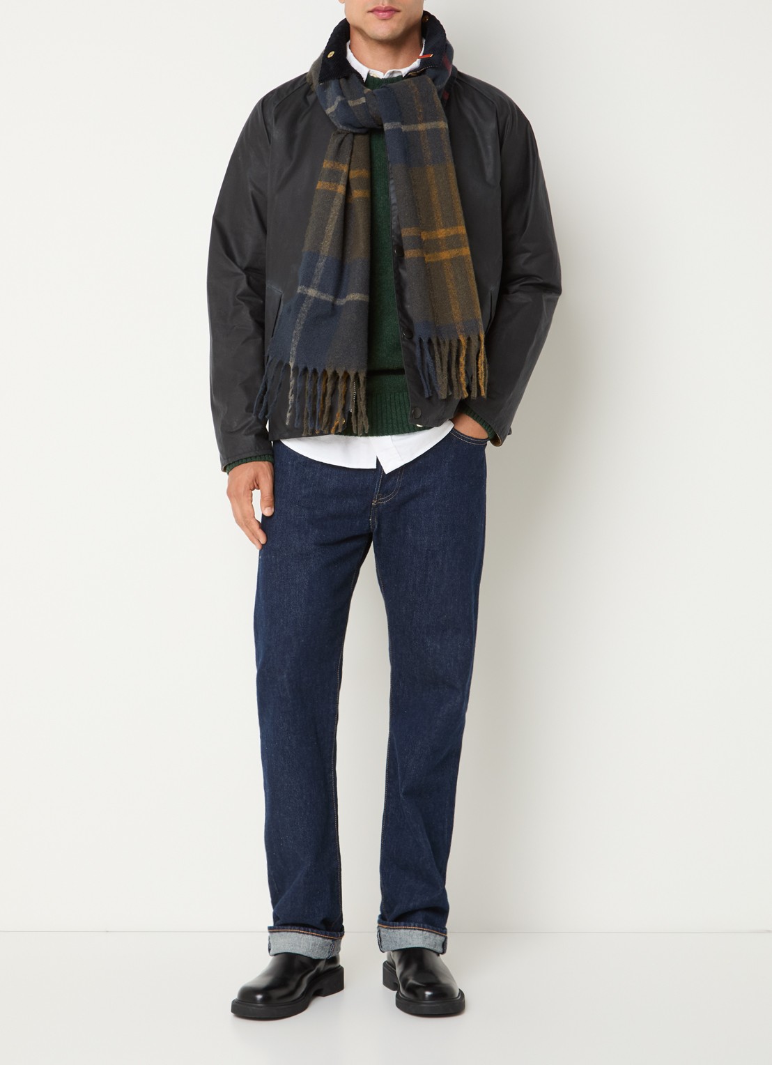 Barbour Icons barn jack met steekzakken - voorkant 2 donkerblauw