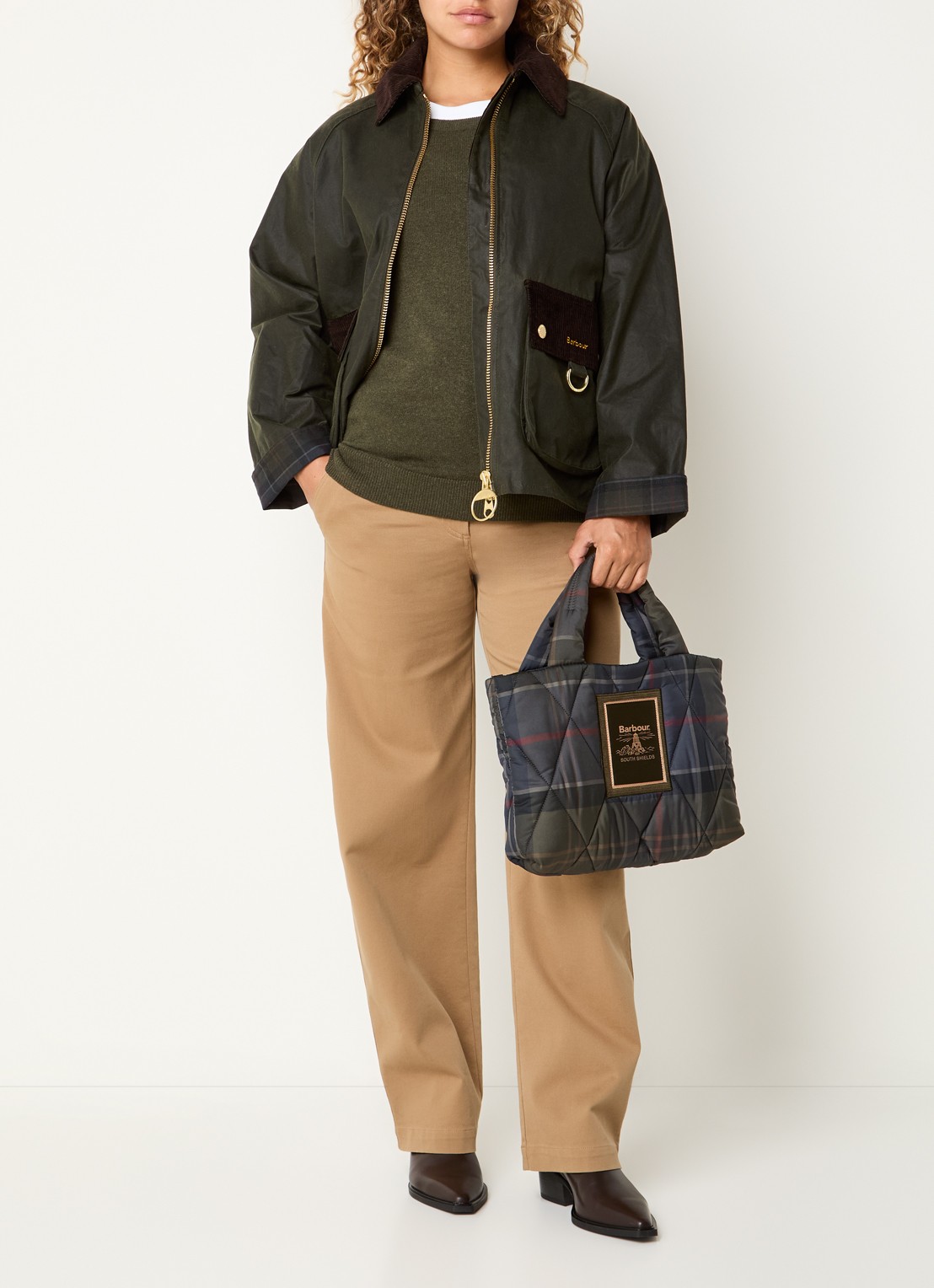 Barbour Jack met capuchon - voorkant 2 blauw