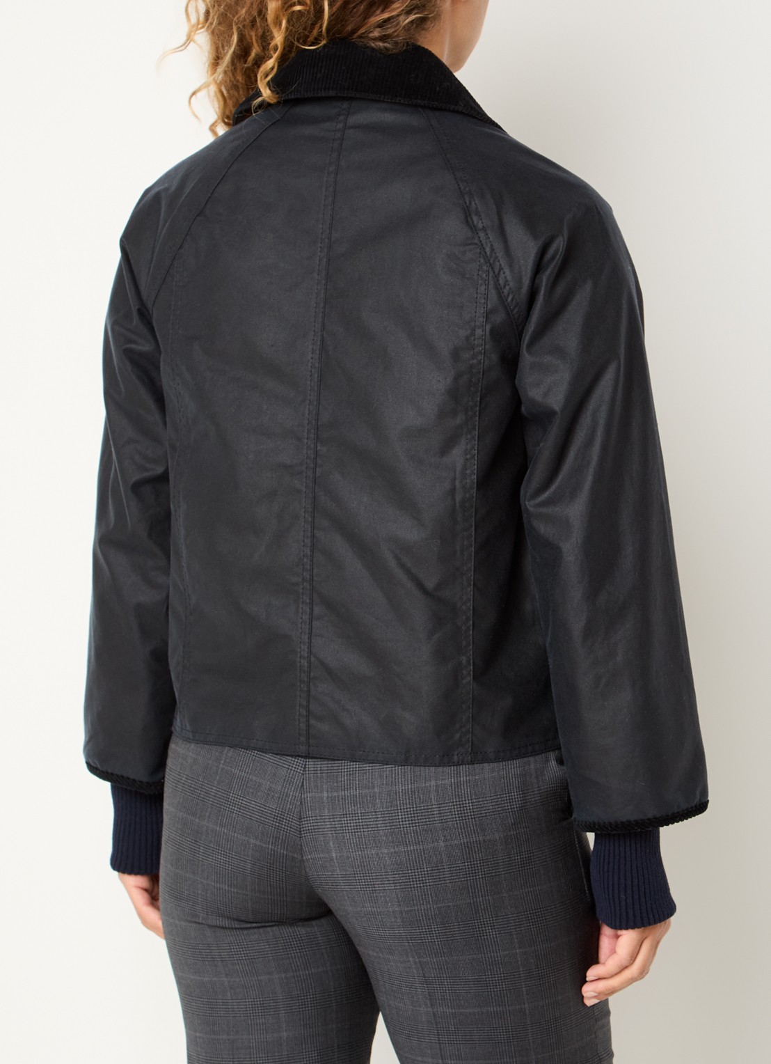 Barbour Jack met klepzakken - achterkant 4 donkerblauw