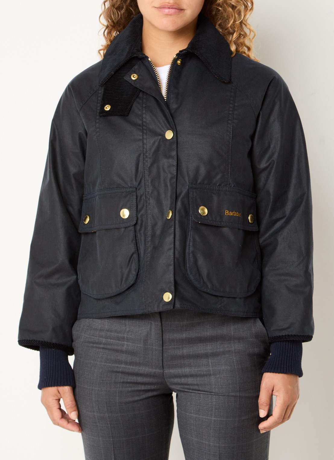 Barbour Jack met klepzakken - detail 3 donkerblauw