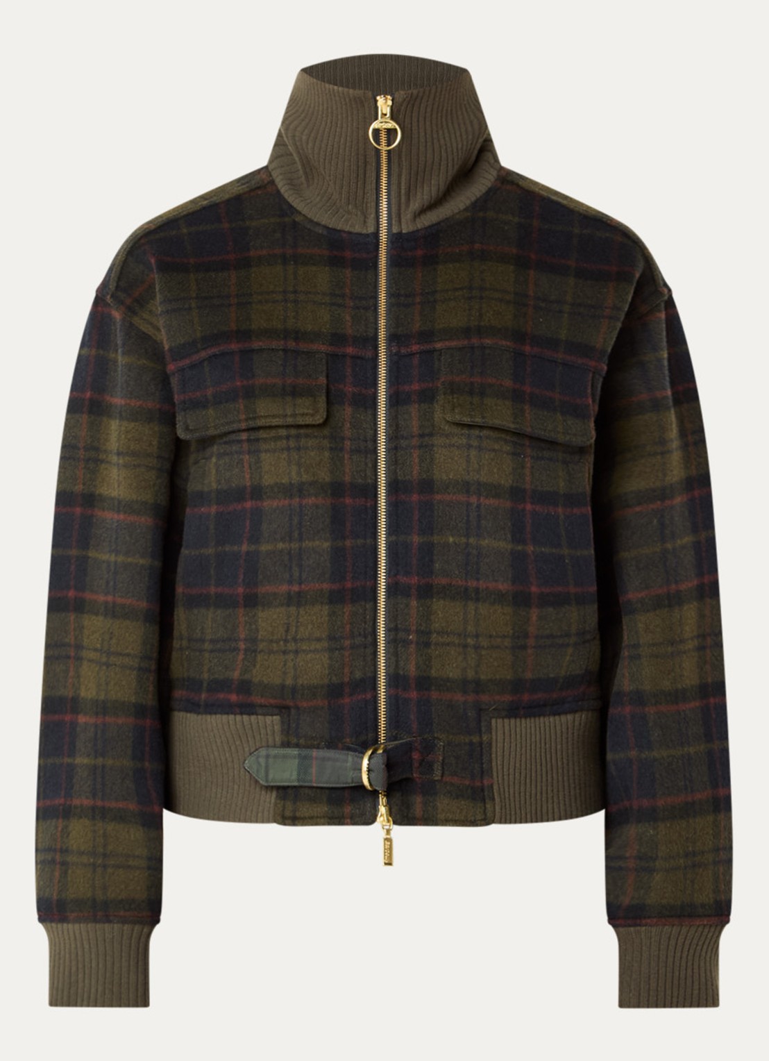 Barbour Jack met ruitdessin - voorkant donkergroen