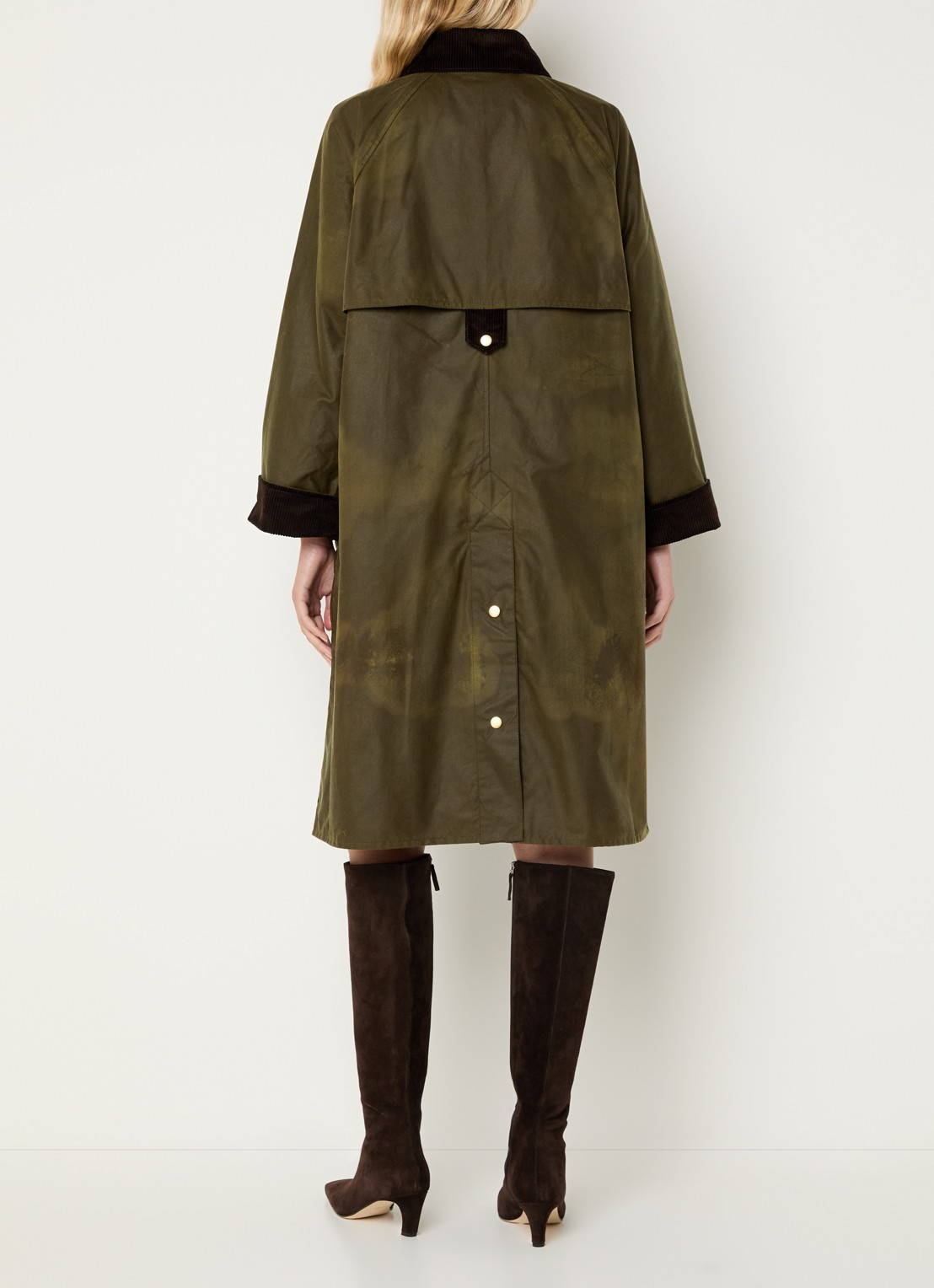 Barbour Kirklees parka met steekzakken - achterkant 4 donkergroen