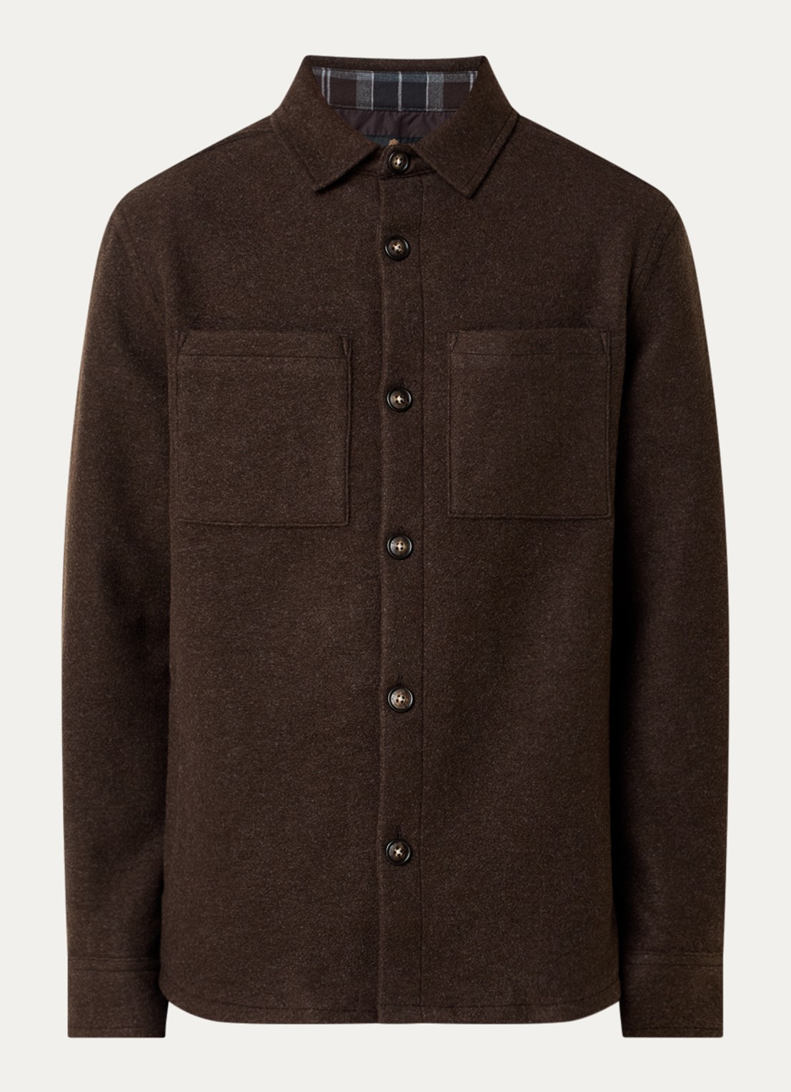Barbour Marltown overshirt met borstzak - voorkant 2 bruin