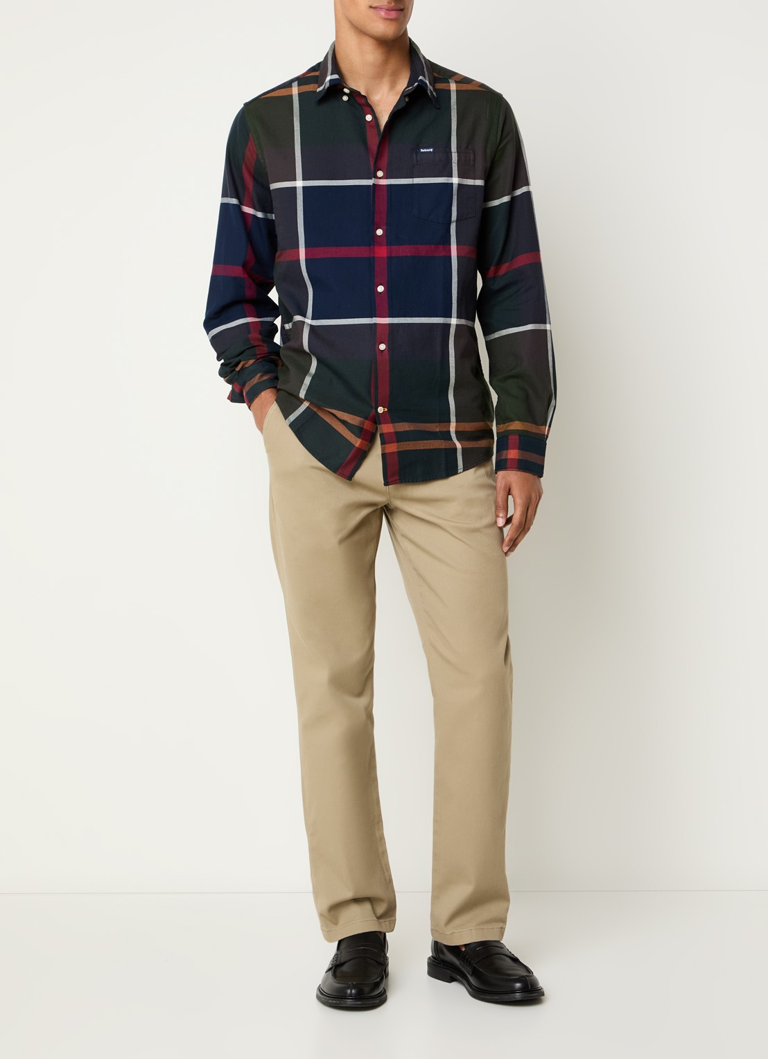 Barbour Overhemd met ruitdessin - voorkant 4 groen