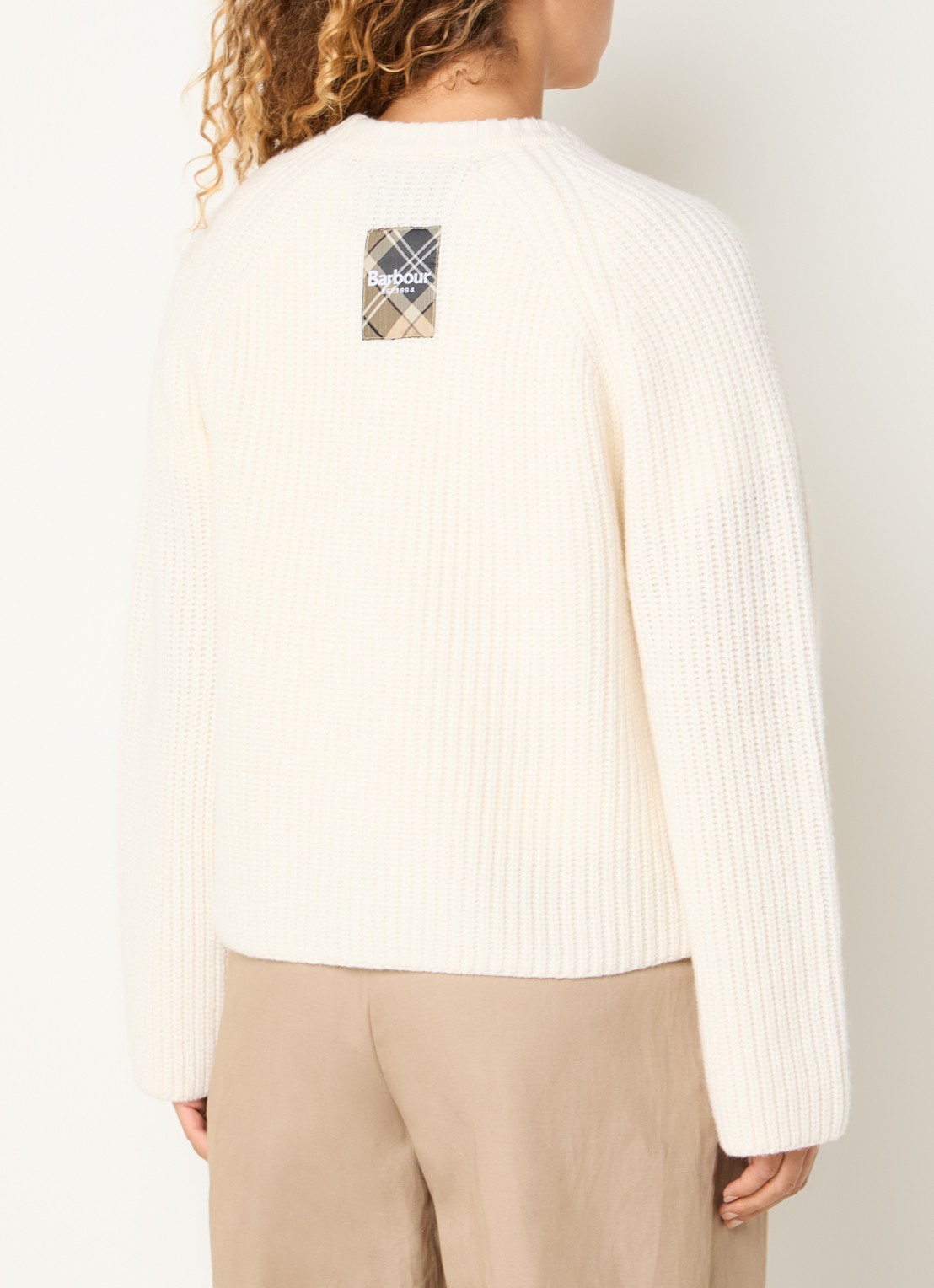 Barbour Renata grofgebreide trui - achterkant 3 beige