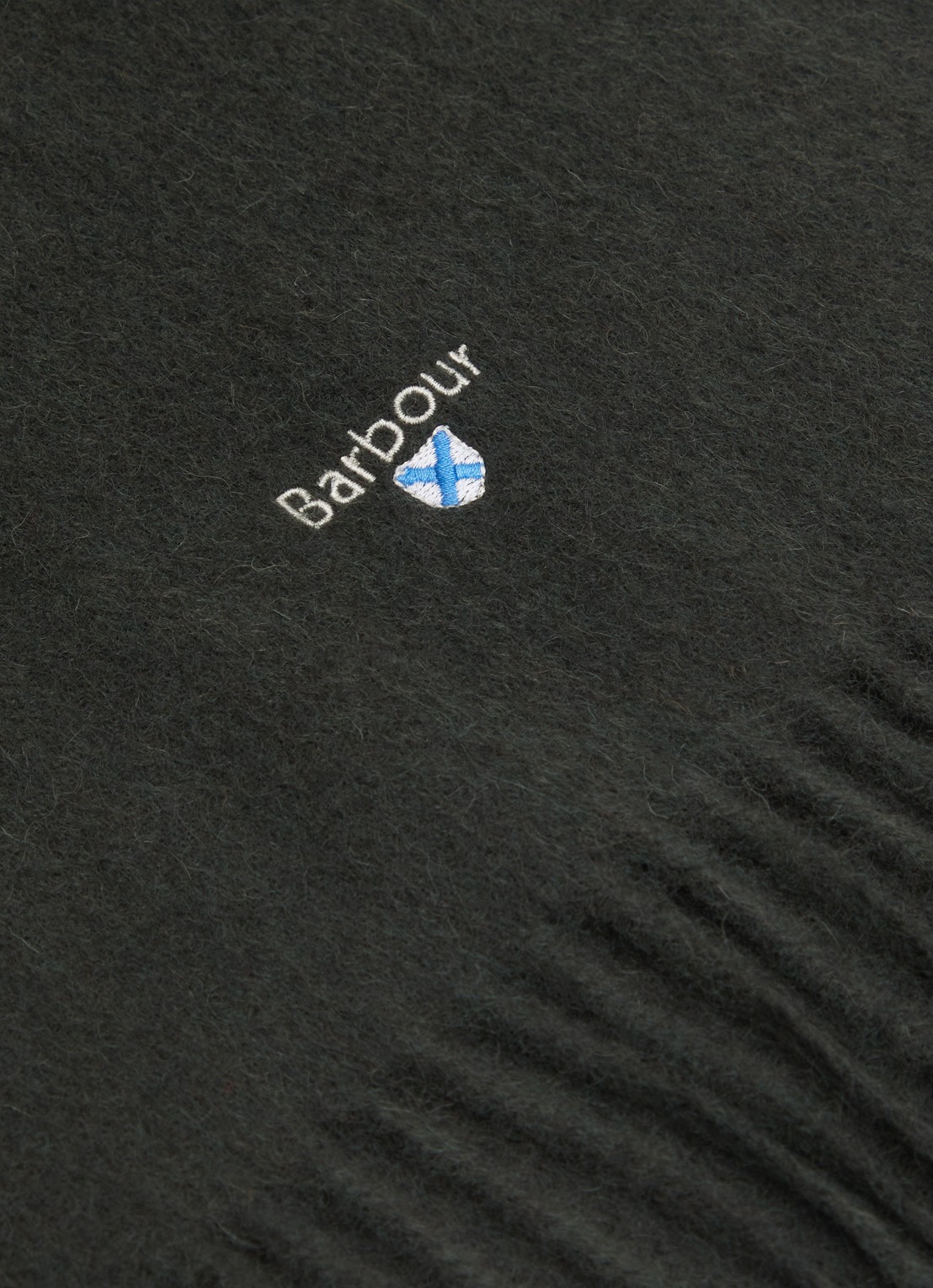 Barbour Sjaal van lamswol 25 x 180 cm  - detail 2 bronsgroen
