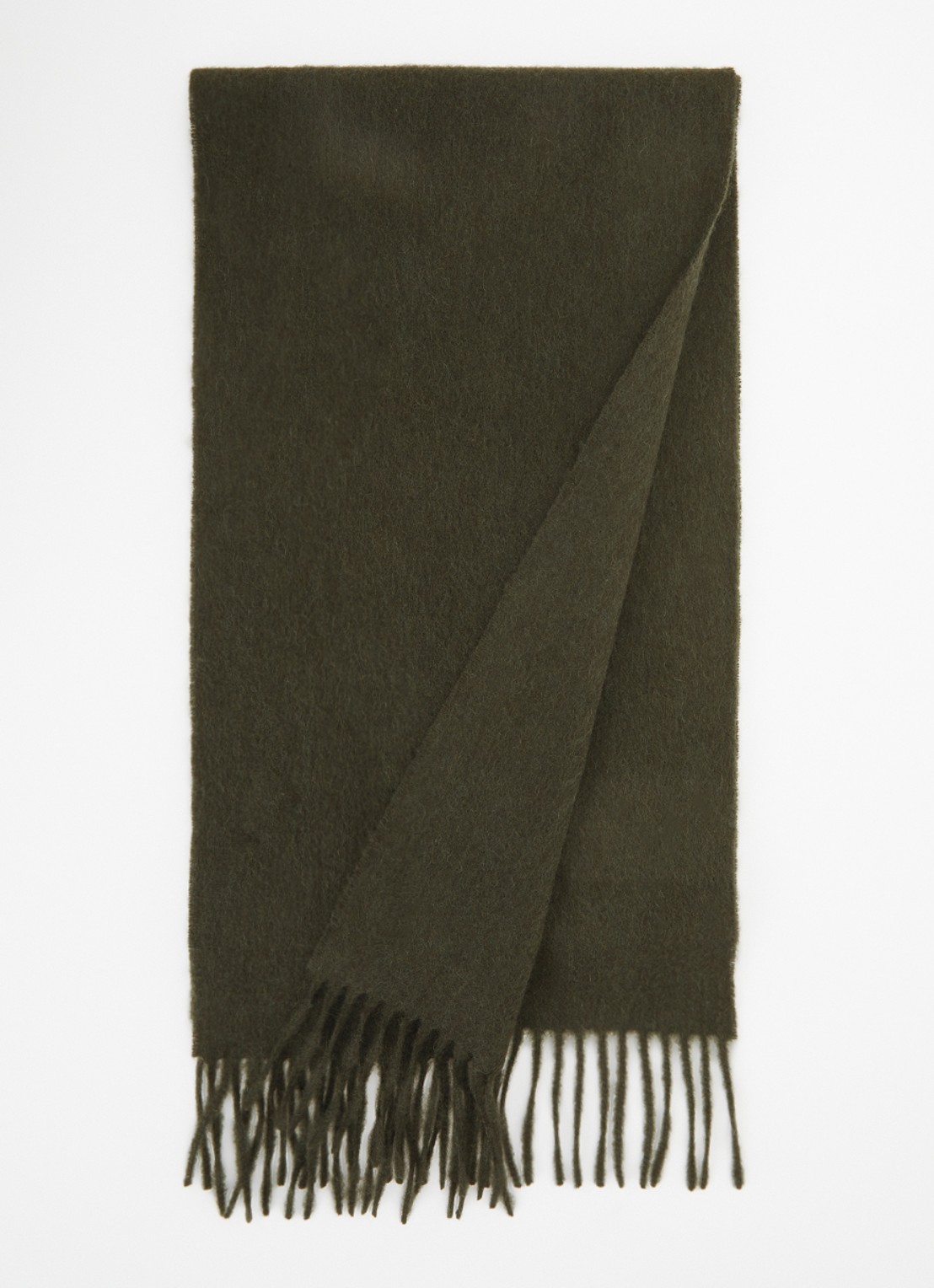 Barbour Sjaal van lamswol 25 x 180 cm  - voorkant 3 bronsgroen
