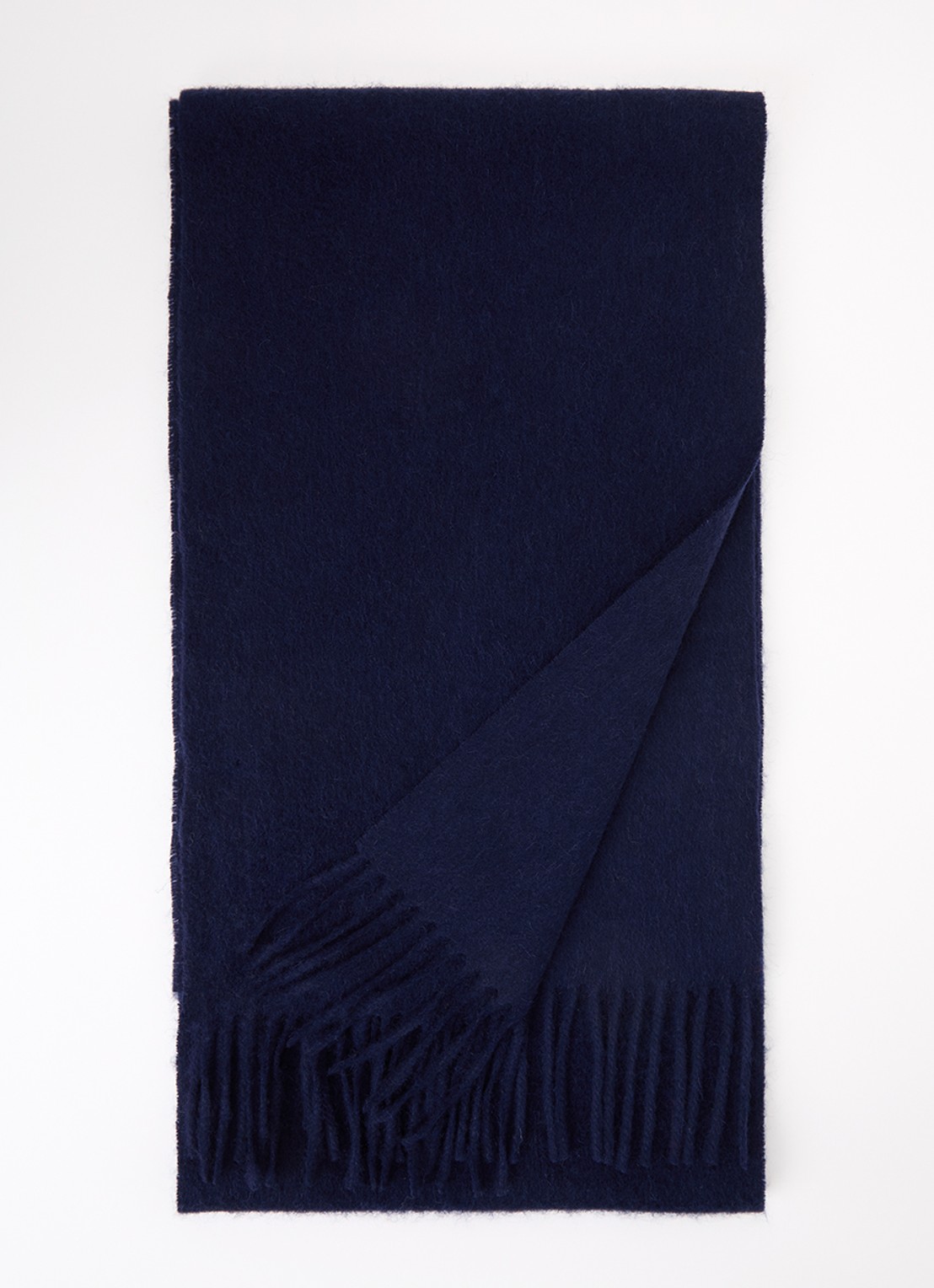 Barbour Sjaal van lamswol 25 x 180 cm  - voorkant donkerblauw