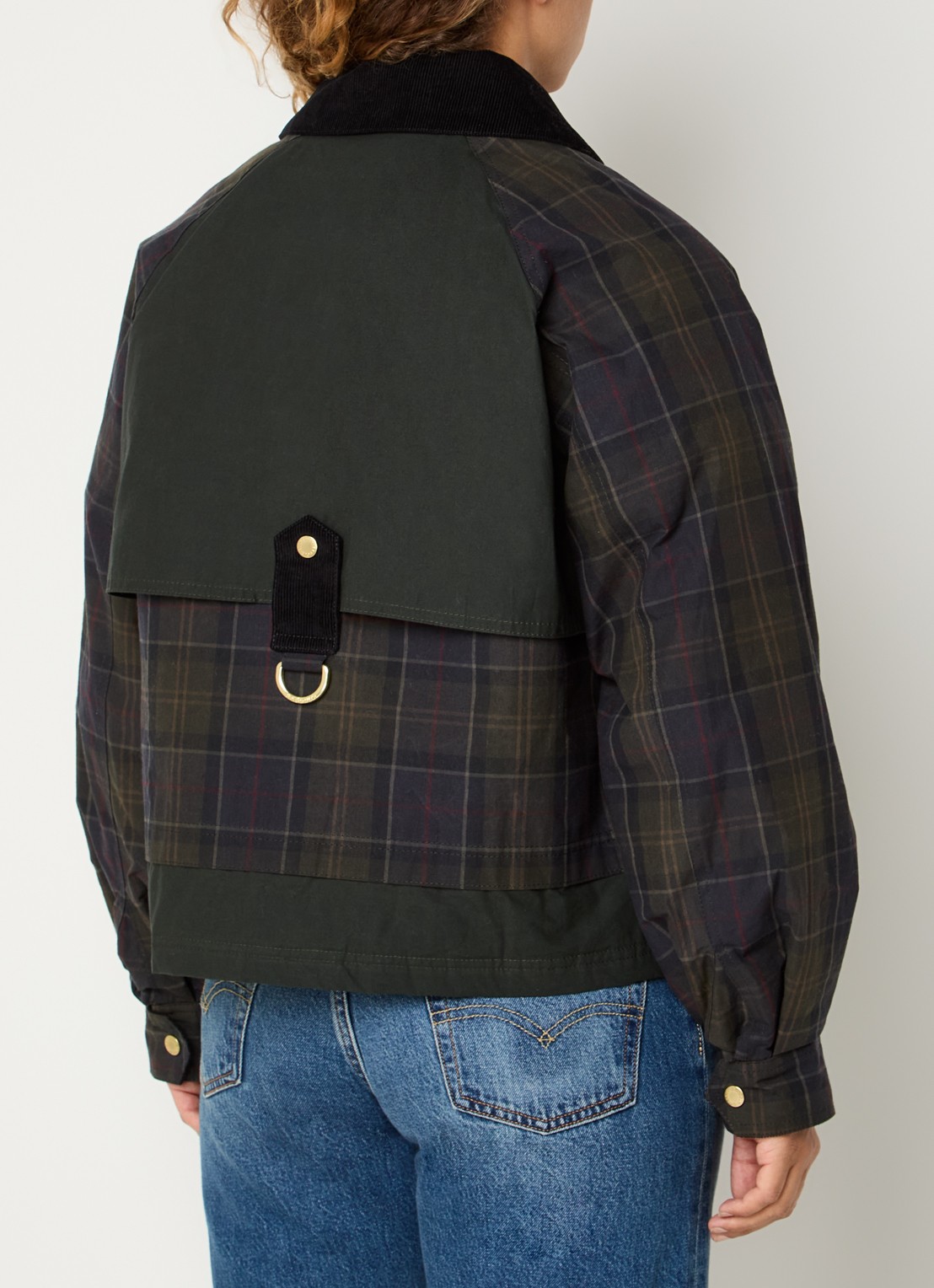 Barbour Truro jack met ruitdessin - achterkant 4 donkerblauw