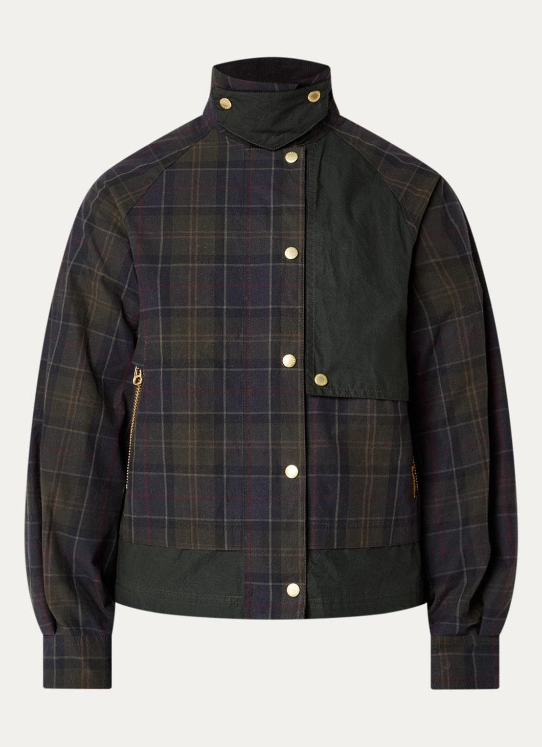 Barbour Truro jack met ruitdessin - voorkant donkerblauw