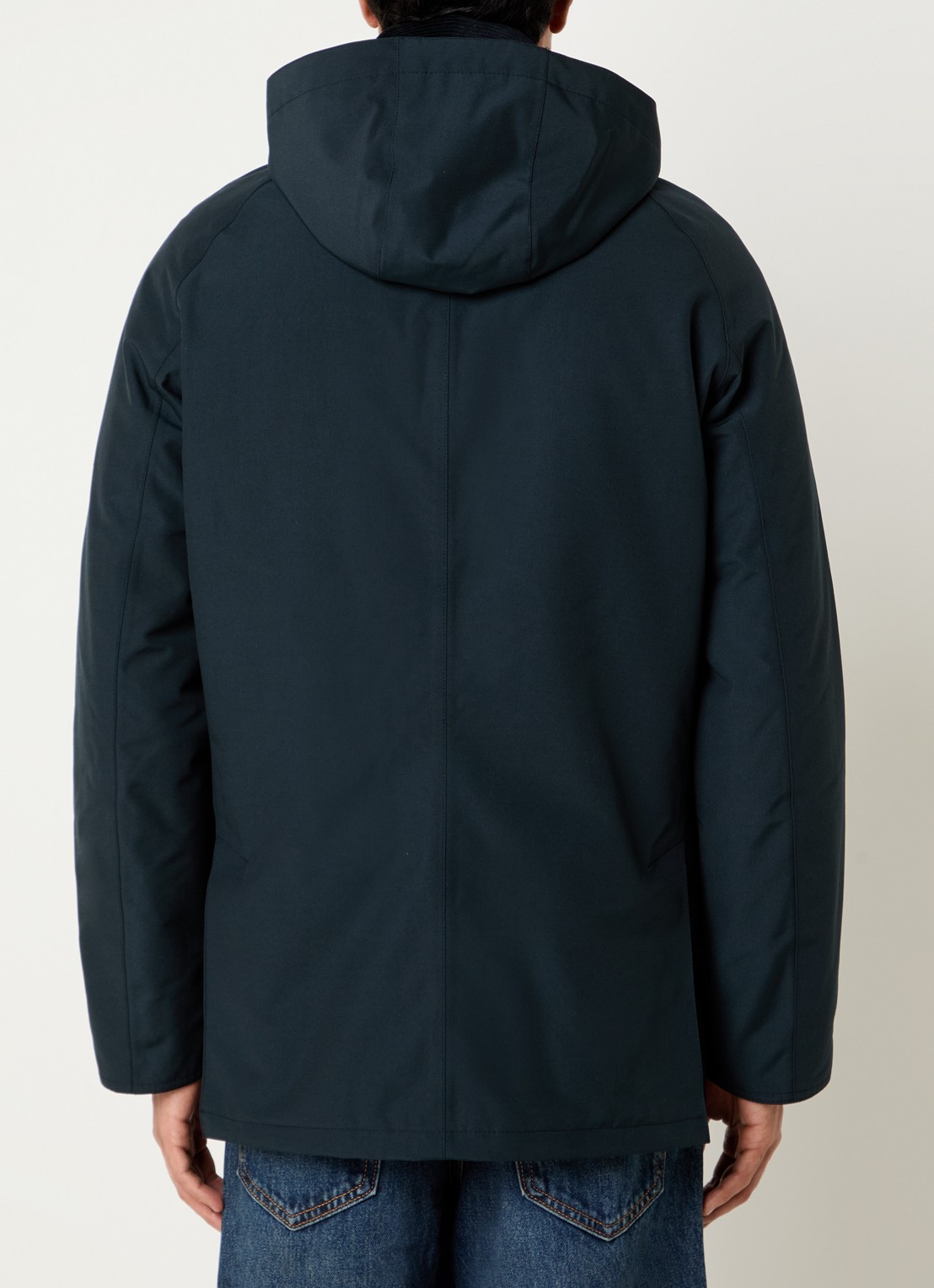 Barbour Witner parka met opgestikte zakken - achterkant 2 donkerblauw