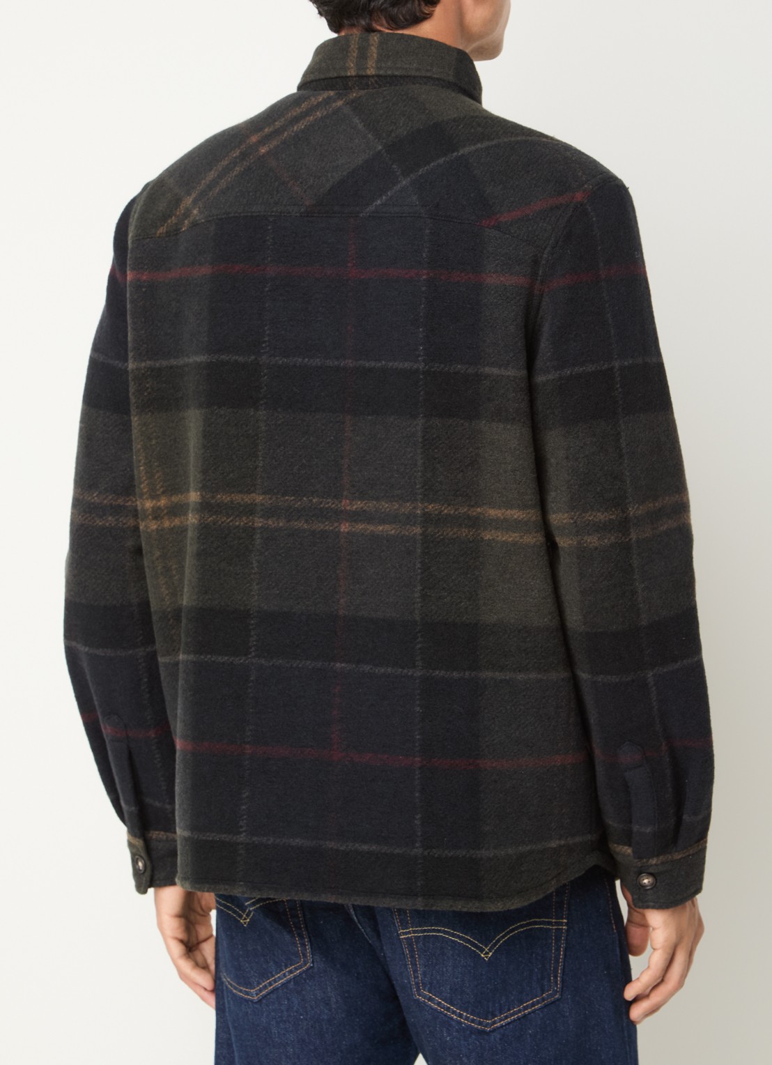 Barbour Woodlane overshirt met ruitdessin en borstzakken - achterkant 3 zwart