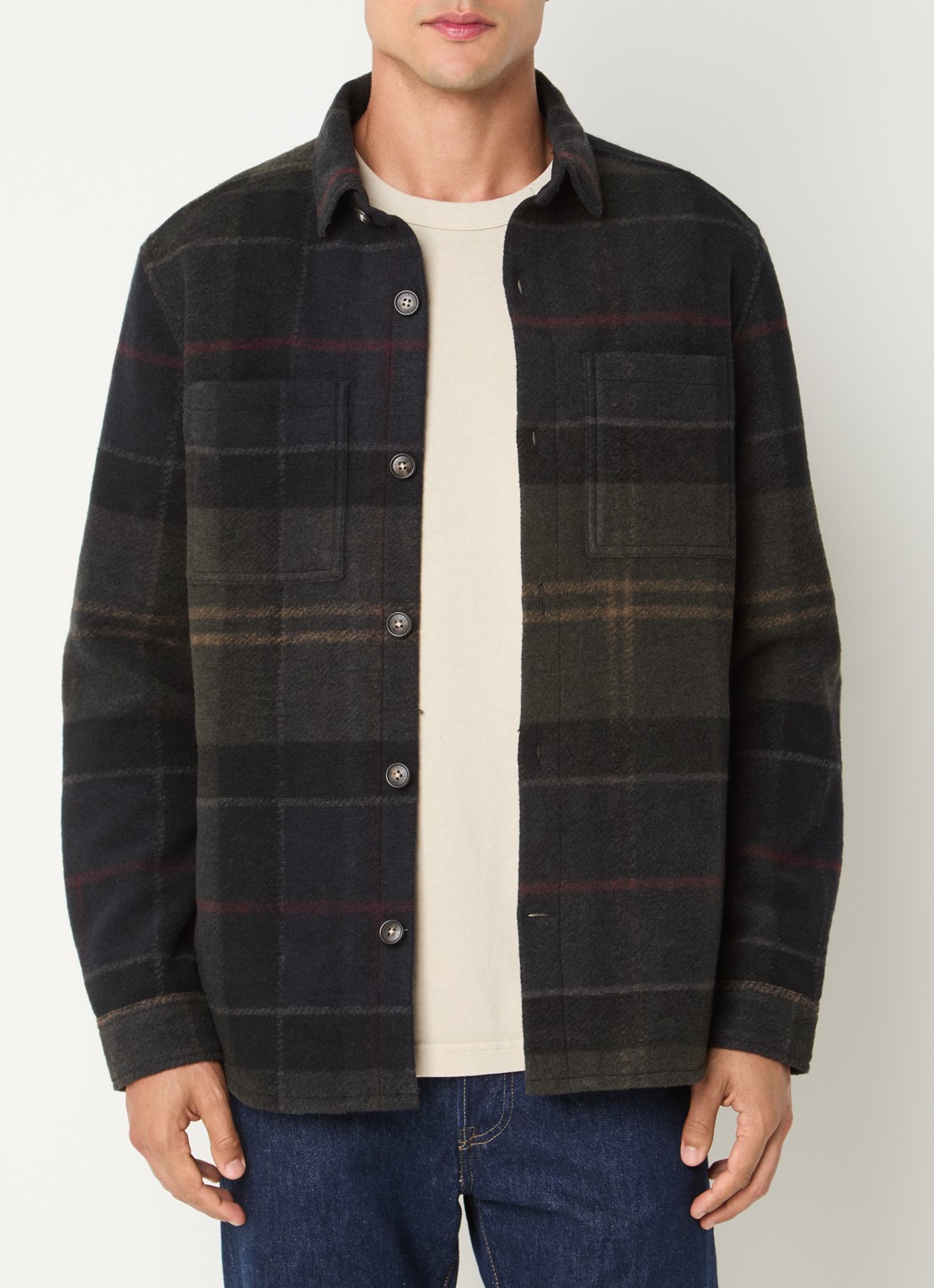 Barbour Woodlane overshirt met ruitdessin en borstzakken - detail 4 zwart