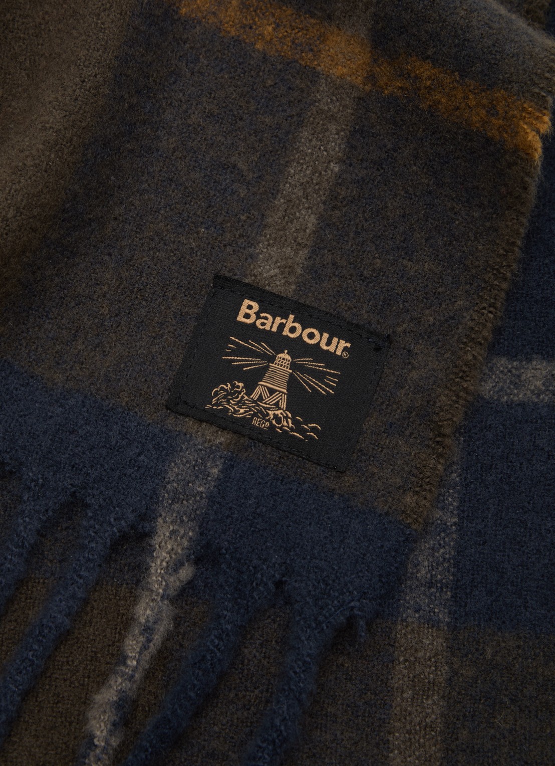 Barbour Yorklane tartan sjaal met ruitdessin 31 x 186 cm  - detail 3 donkergroen