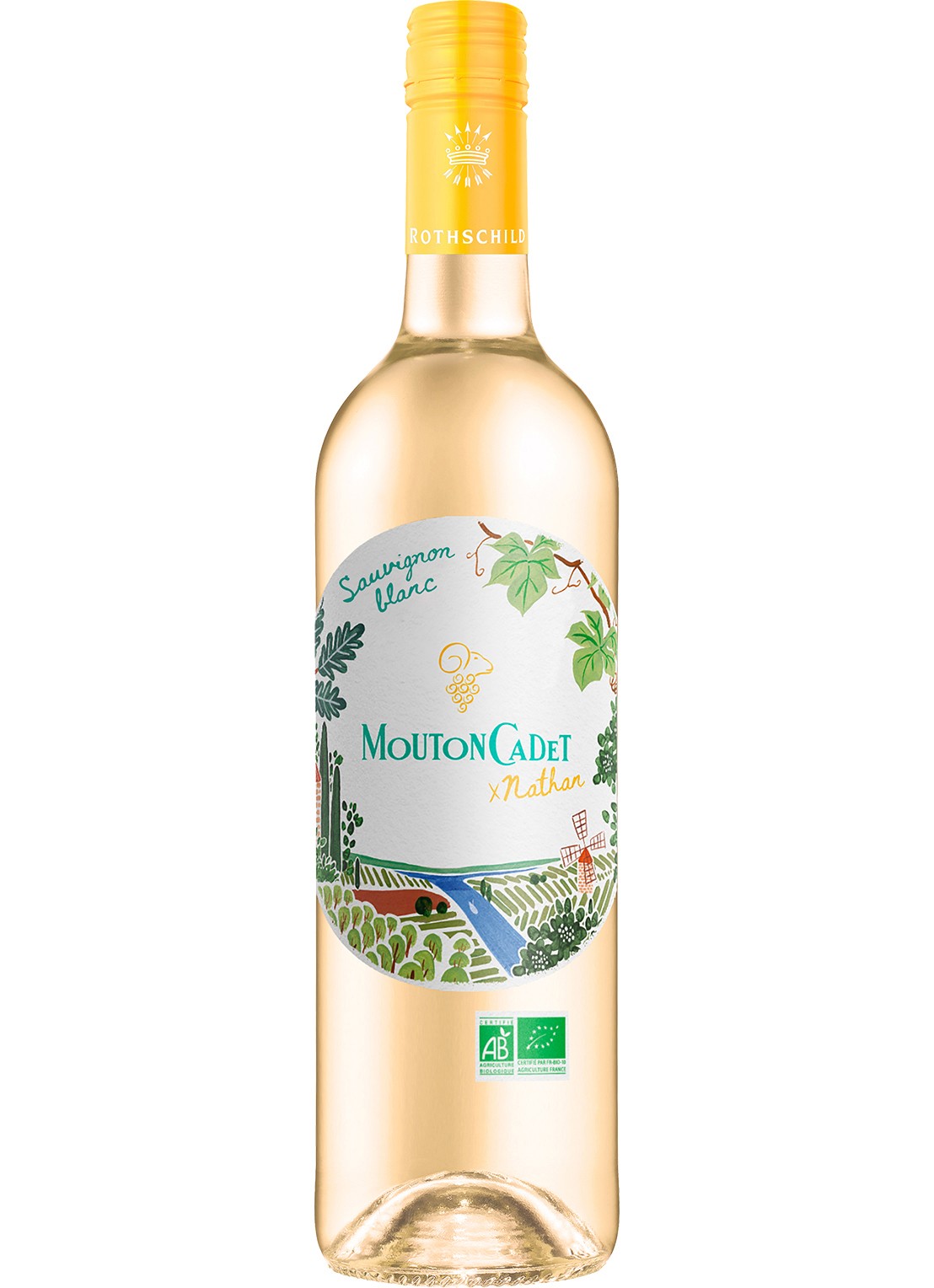 Baron Philippe de Rothschild Mouton Cadet, Blanc Bio X Nathan witte wijn 750 ml - voorkant 2 undefined
