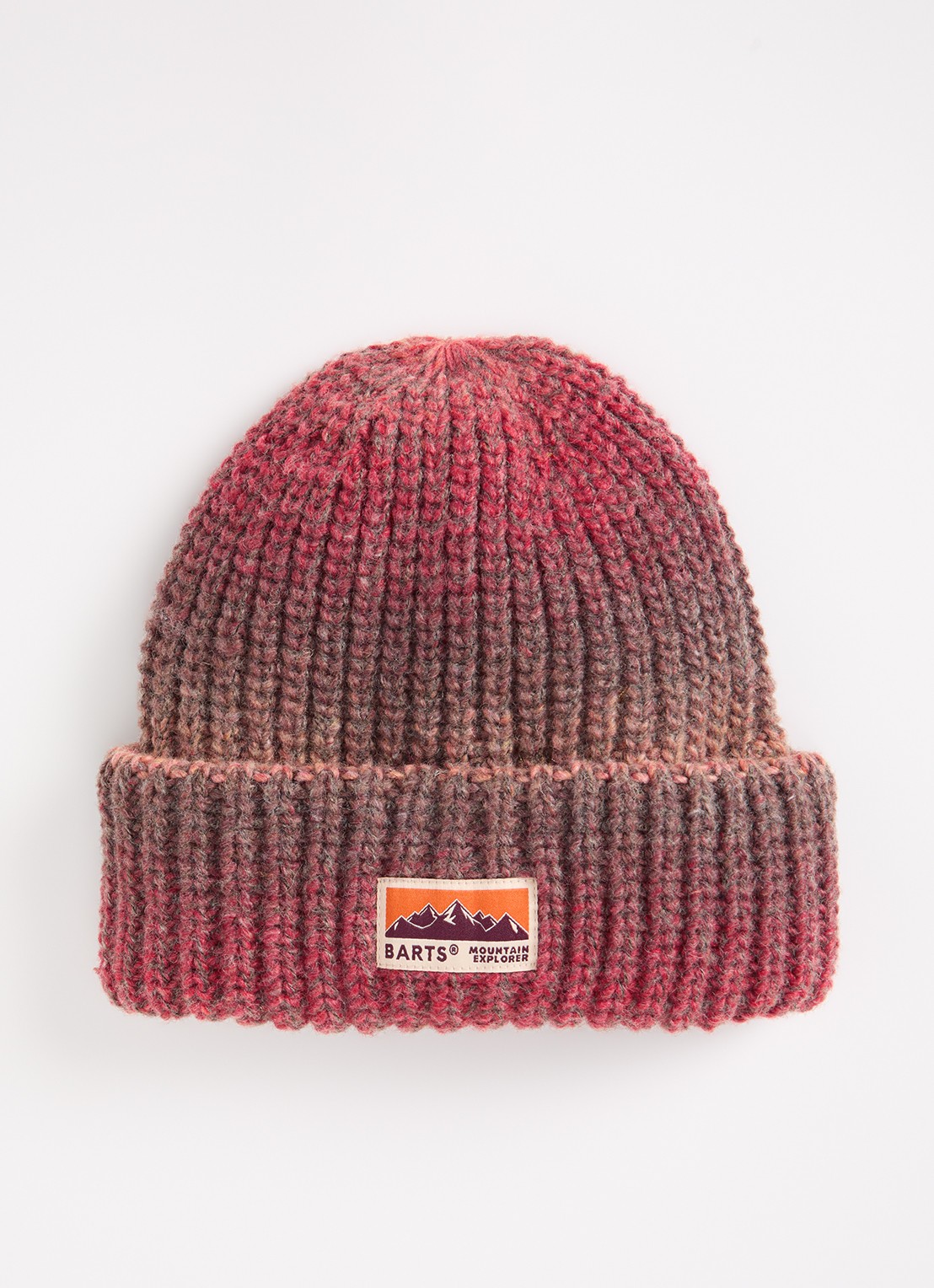 Barts Annag grofgebreide muts met logo - voorkant donkerrood