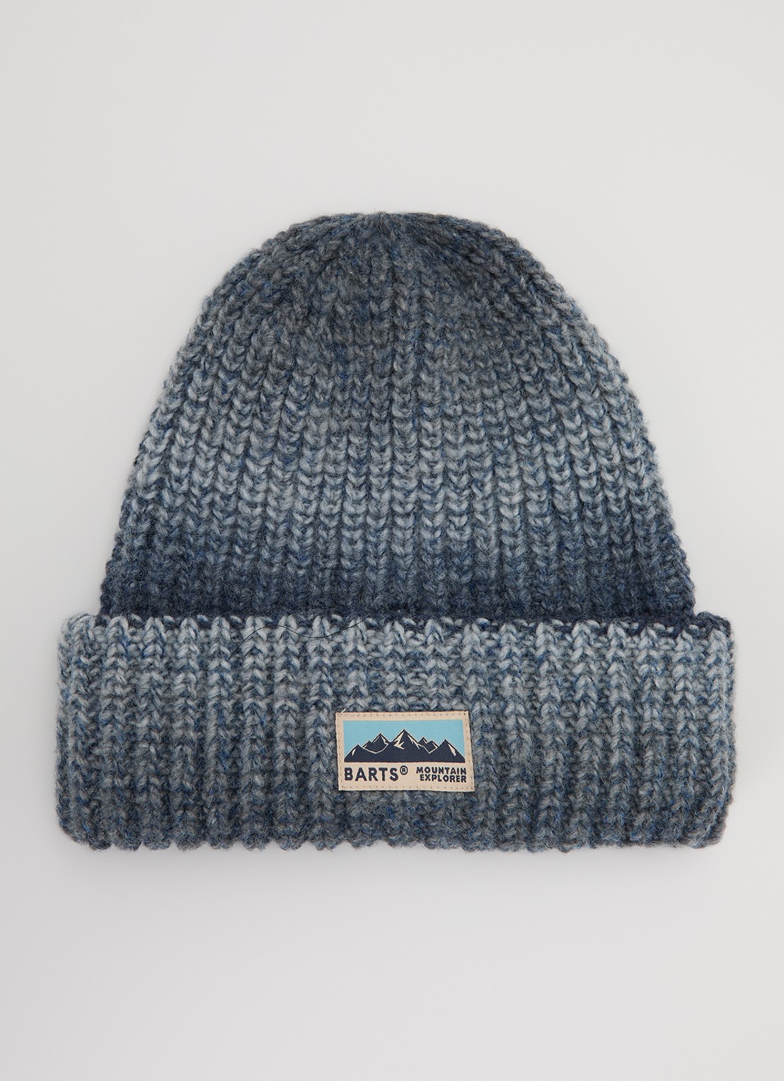 Barts Annag grofgebreide muts met logo - voorkant blauwgrijs