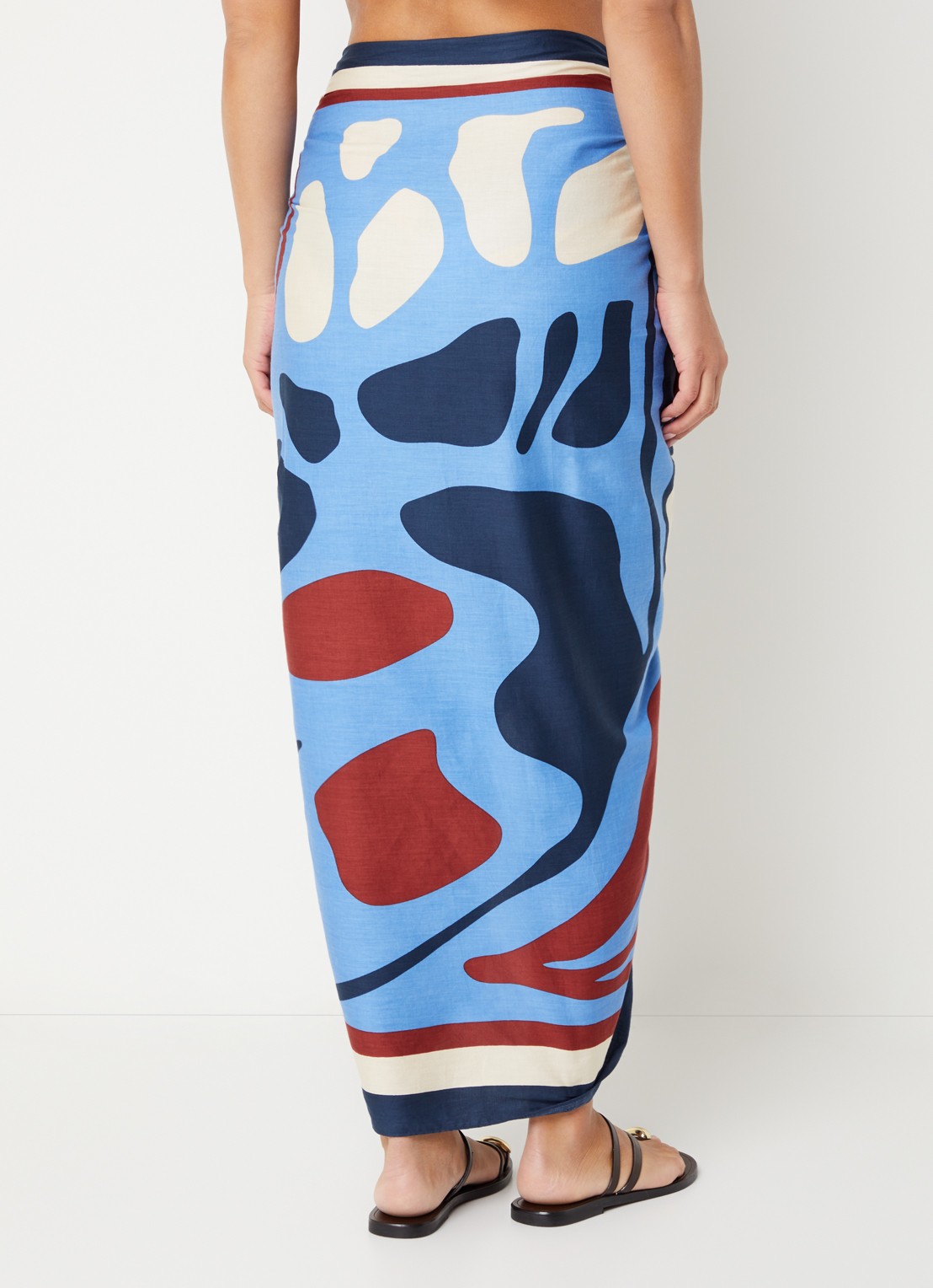 Barts Azuloc sarong met print 200 x 100 cm  - achterkant 4 blauw