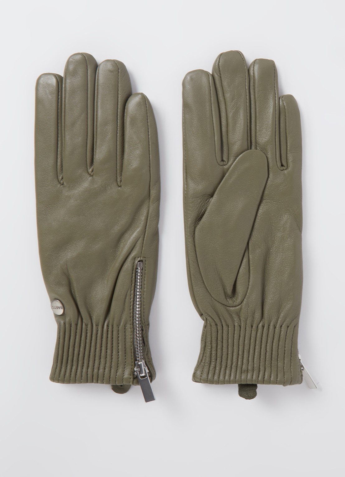 Barts Bailee handschoenen van leer - voorkant legergroen