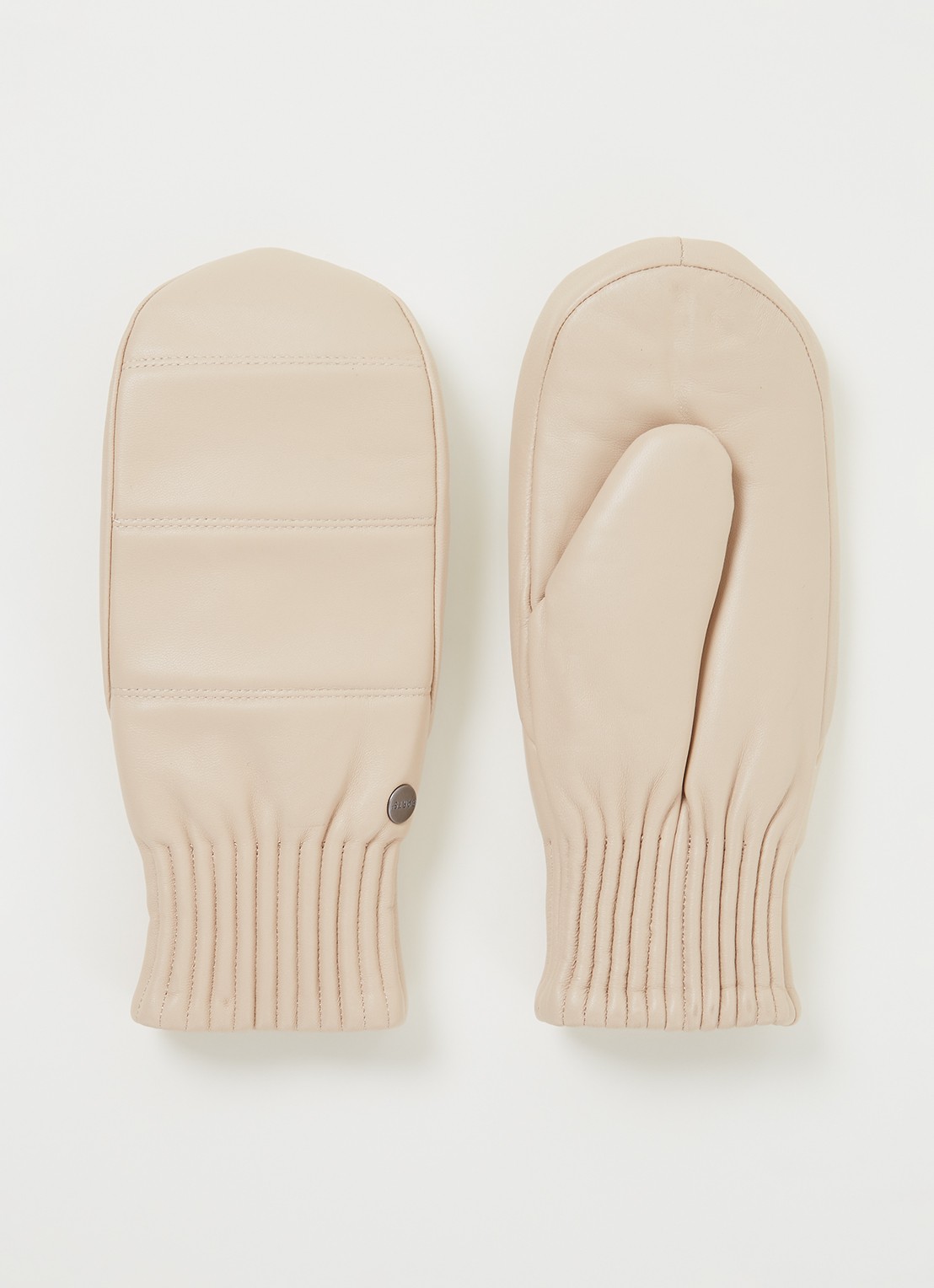 Barts Bailee wanten van leer   - voorkant beige