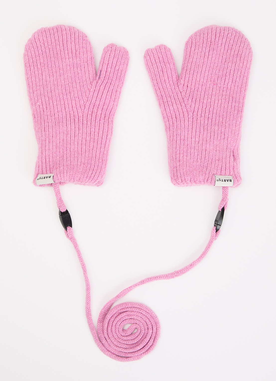 Barts Balsath ribgebreide wanten - voorkant roze