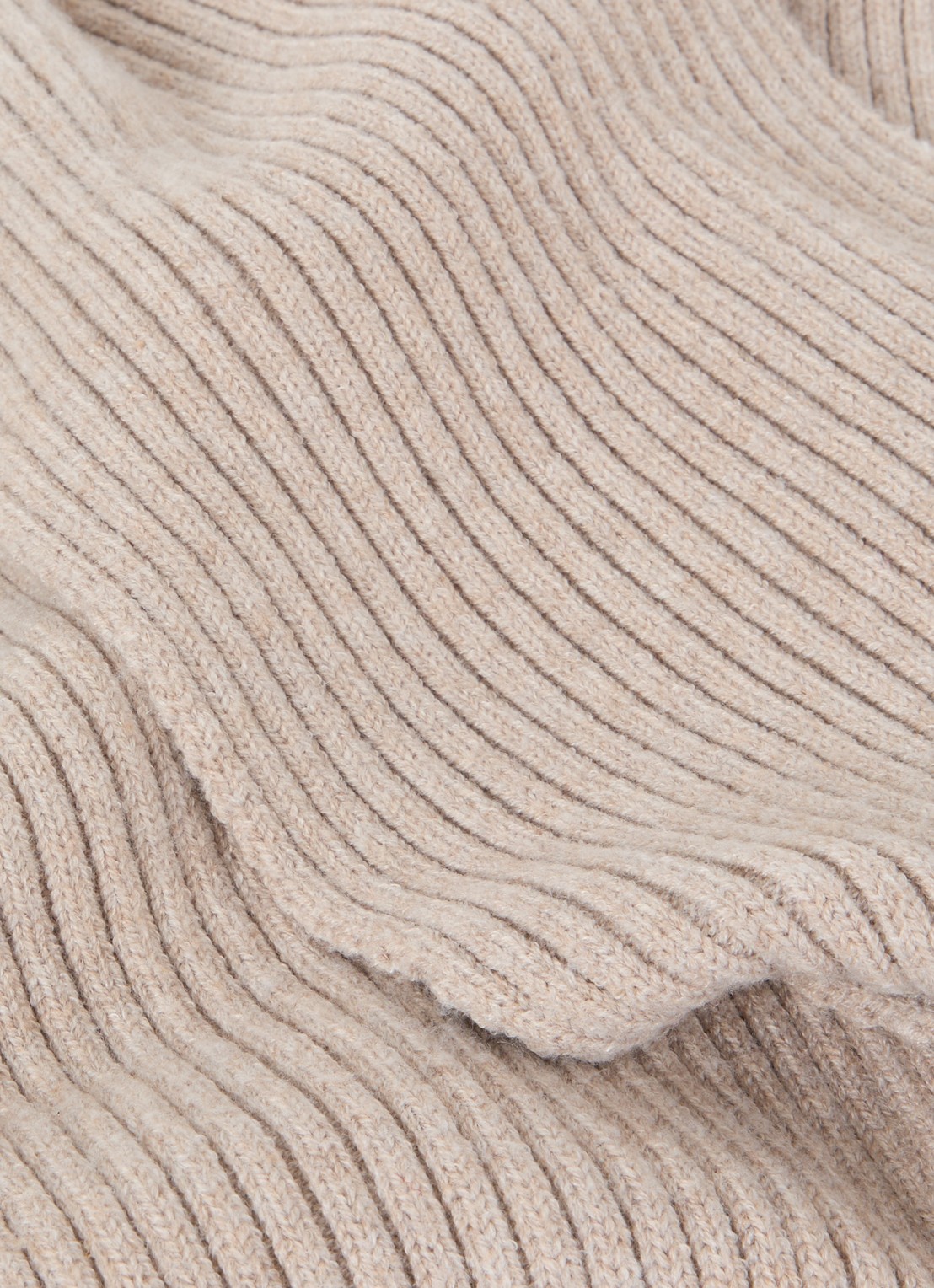 Barts Basalth ribgebreide sjaal 140 x 15 cm - detail 2 beige